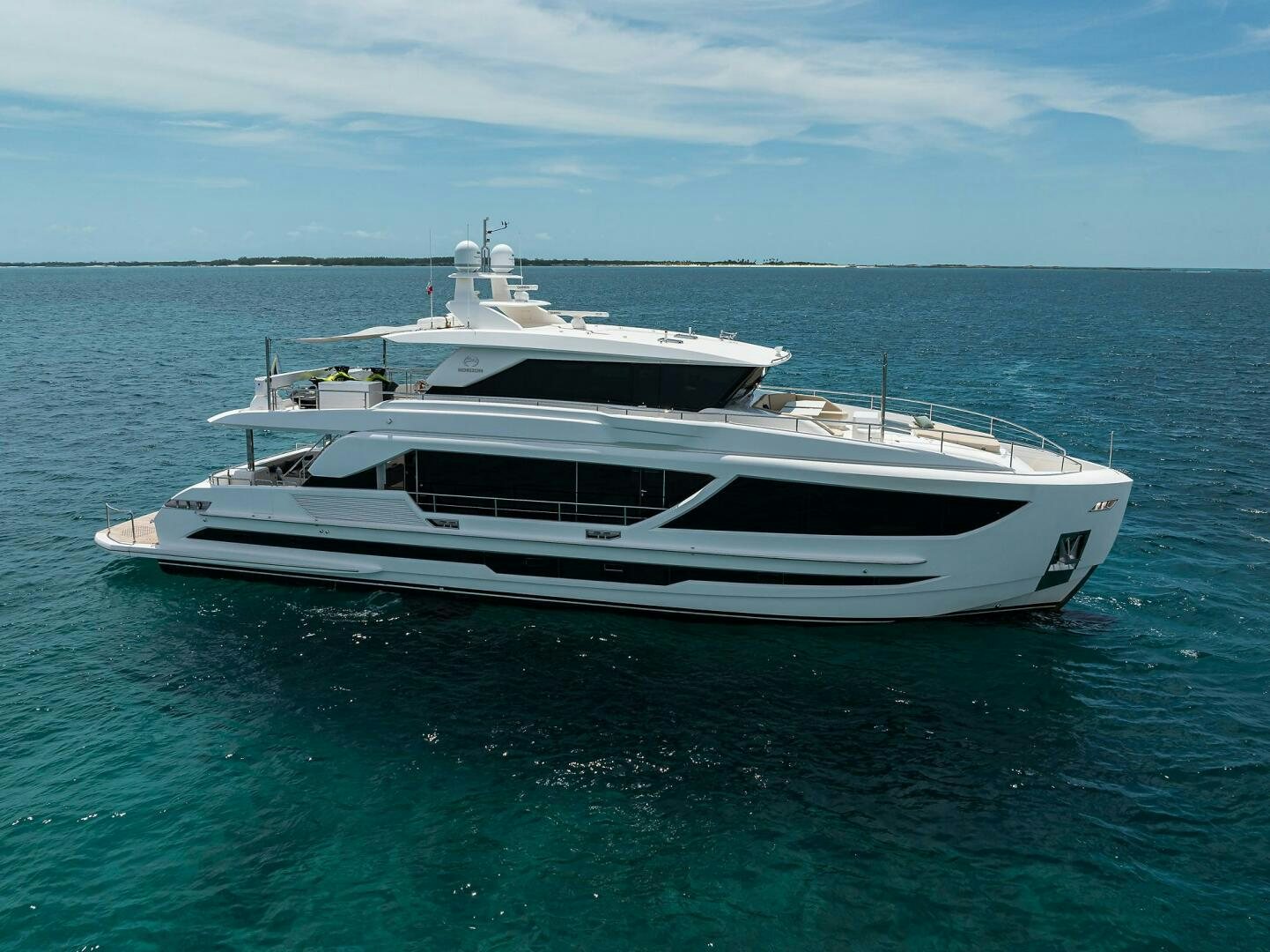 a white yacht in the water aboard AQUA LIFE Yacht for Sale
