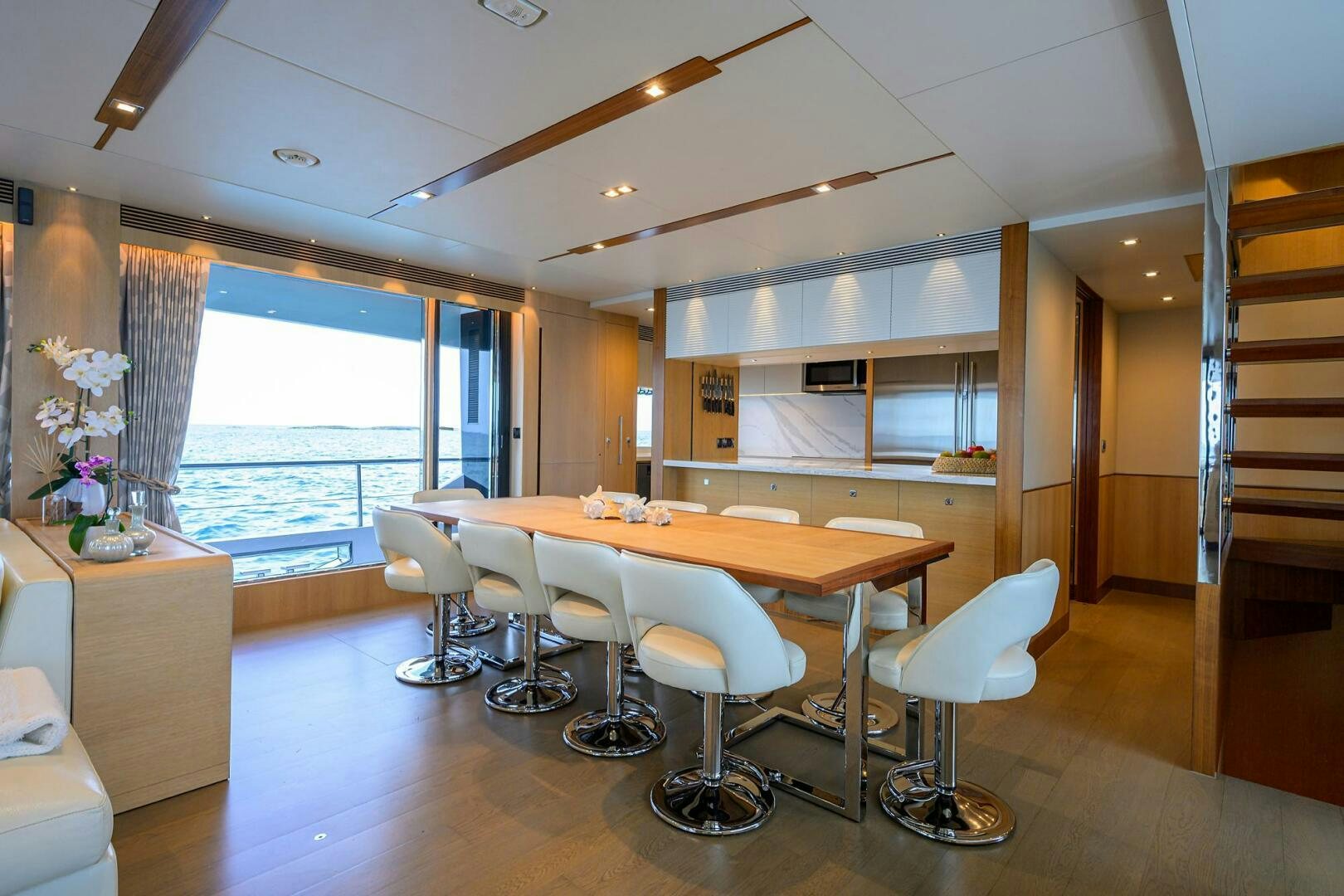 a large open office space aboard AQUA LIFE Yacht for Sale