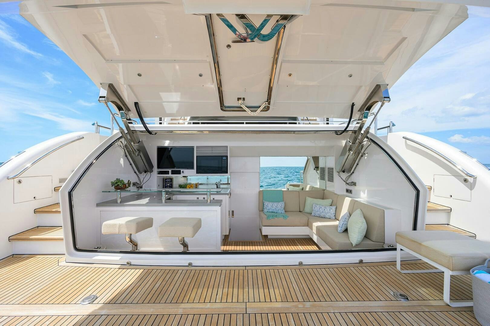 a boat with a deck aboard AQUA LIFE Yacht for Sale