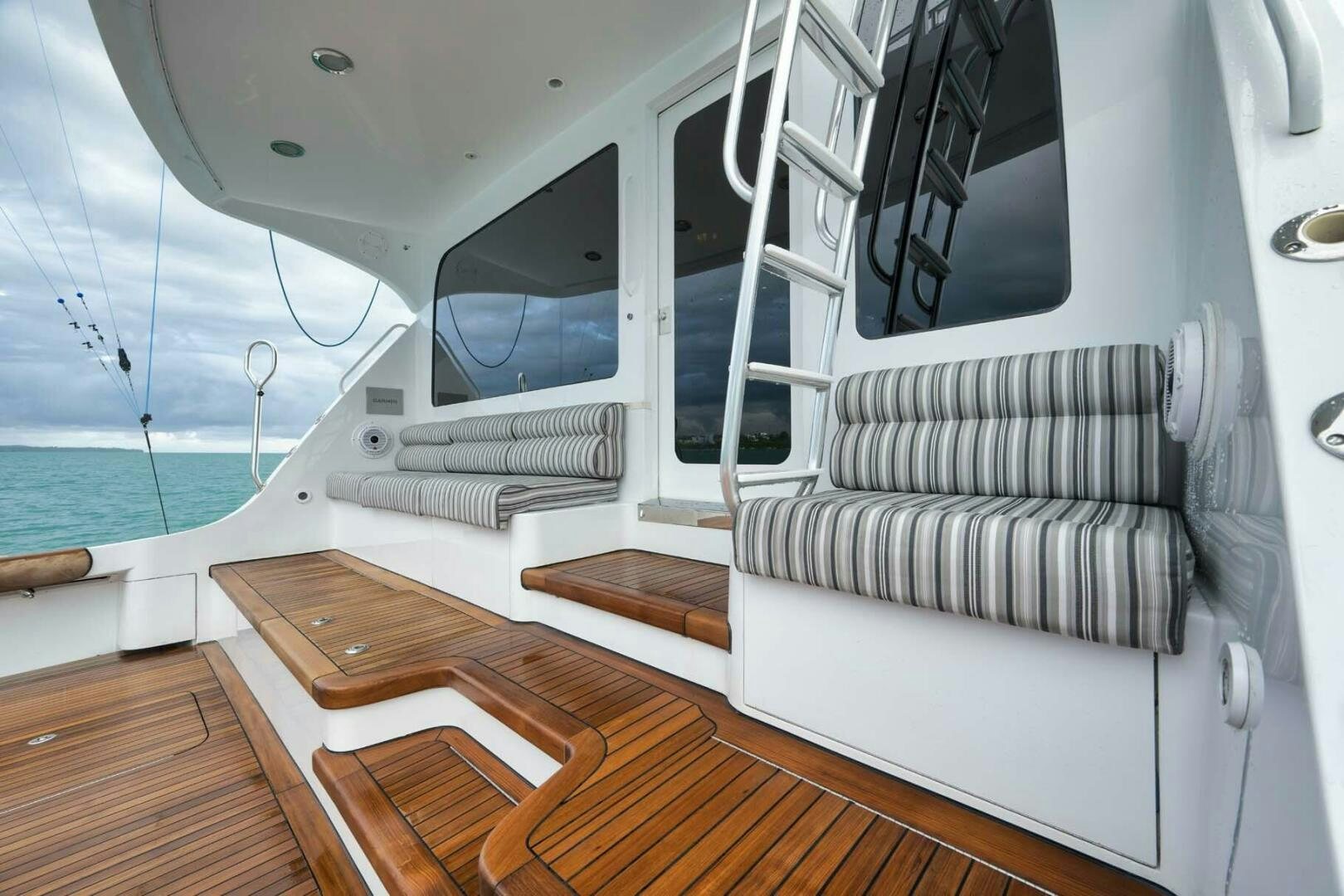a boat with a large bed aboard REEL TRADER Yacht for Sale