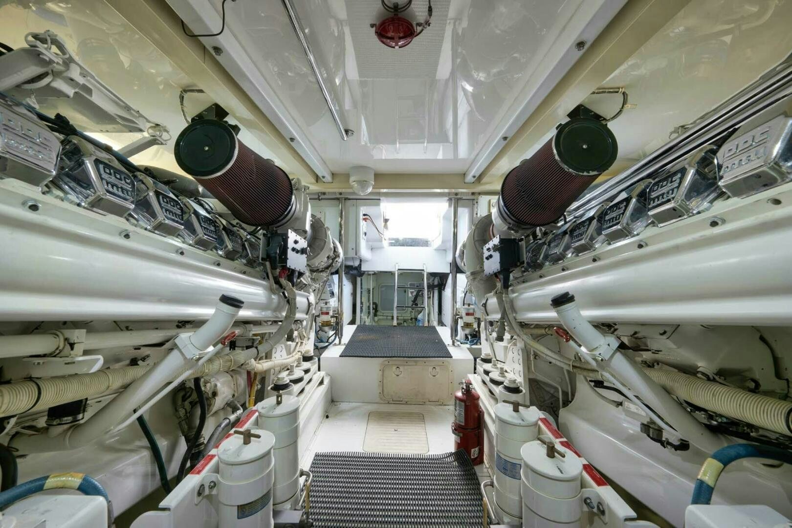 a large room with several pipes aboard REEL TRADER Yacht for Sale