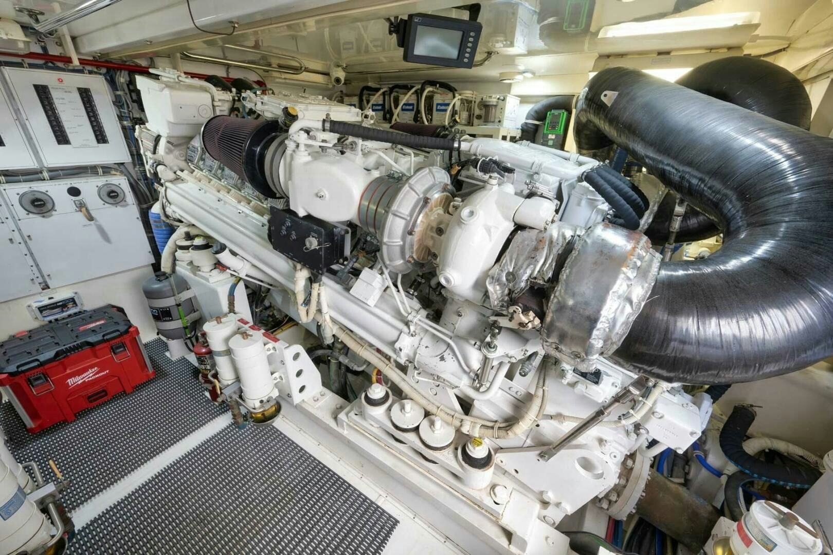 a machine with a large engine aboard REEL TRADER Yacht for Sale