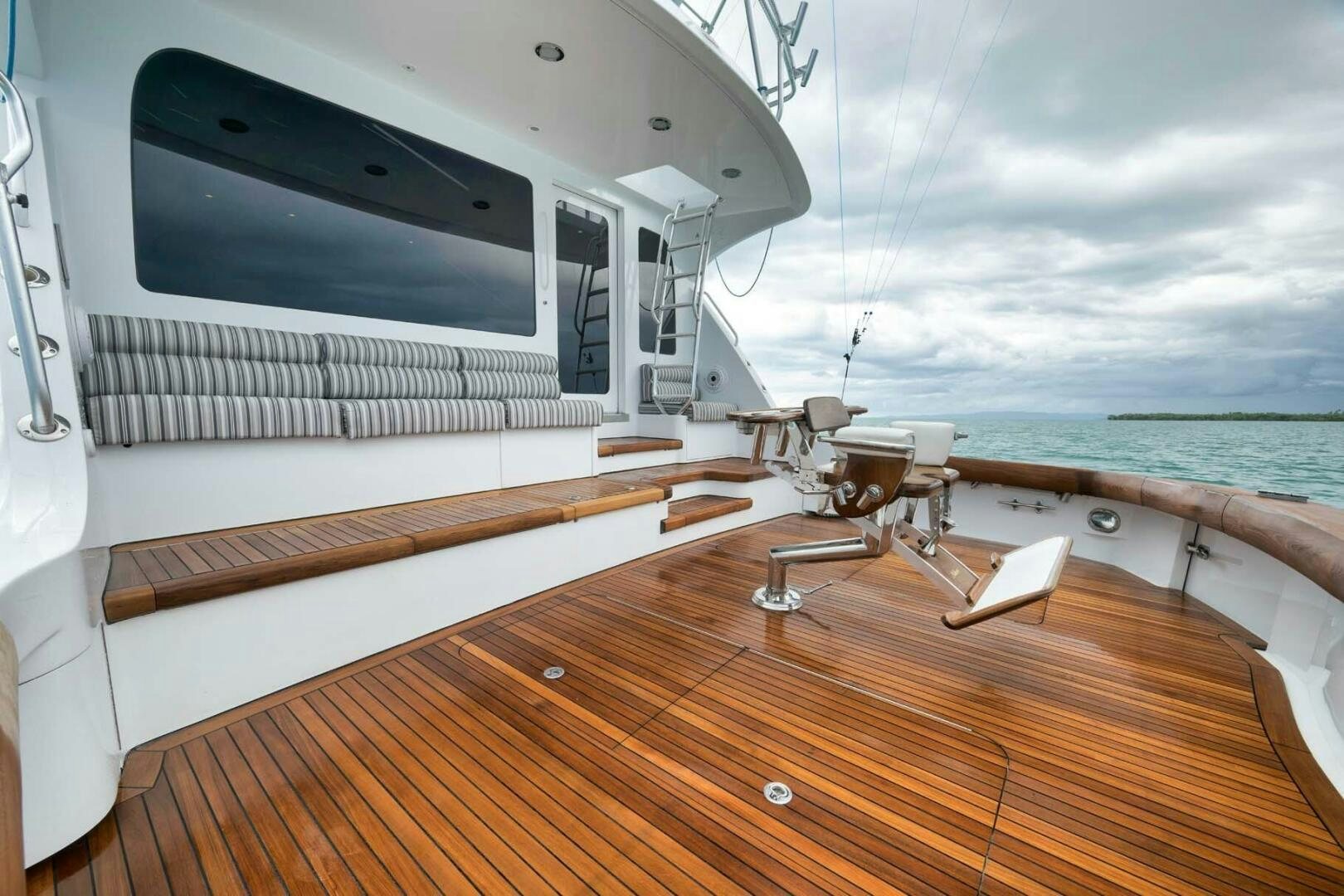 a boat on a deck aboard REEL TRADER Yacht for Sale