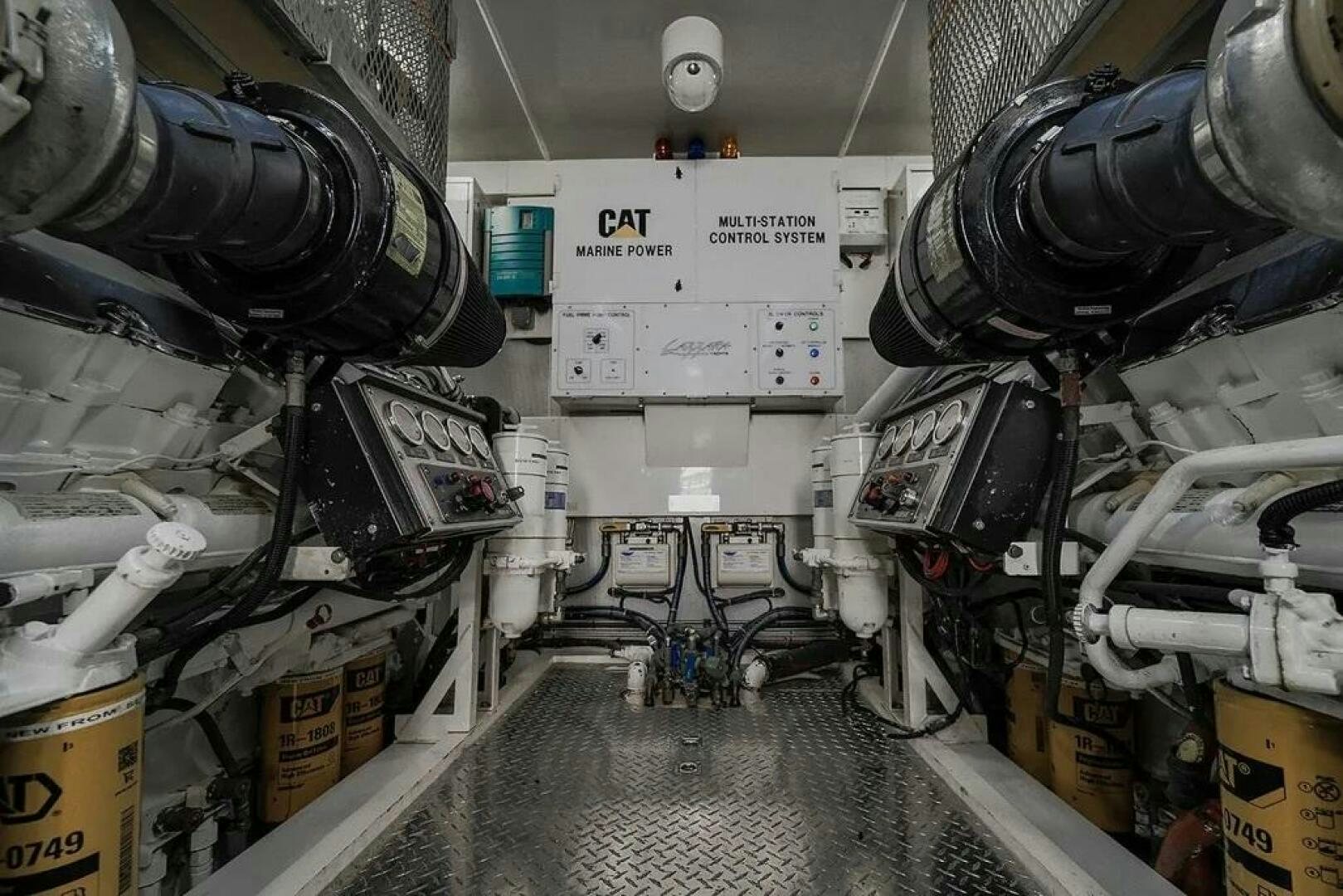 a room full of machinery aboard CERCA TROVA Yacht for Sale