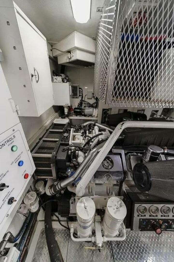 a room with machinery aboard CERCA TROVA Yacht for Sale