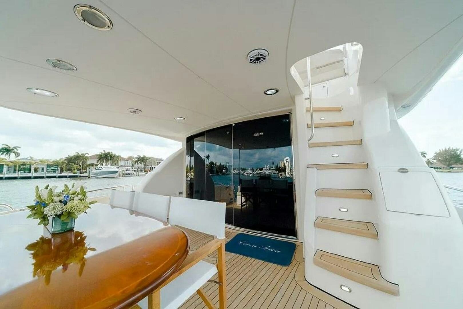 a white room with a slide aboard CERCA TROVA Yacht for Sale