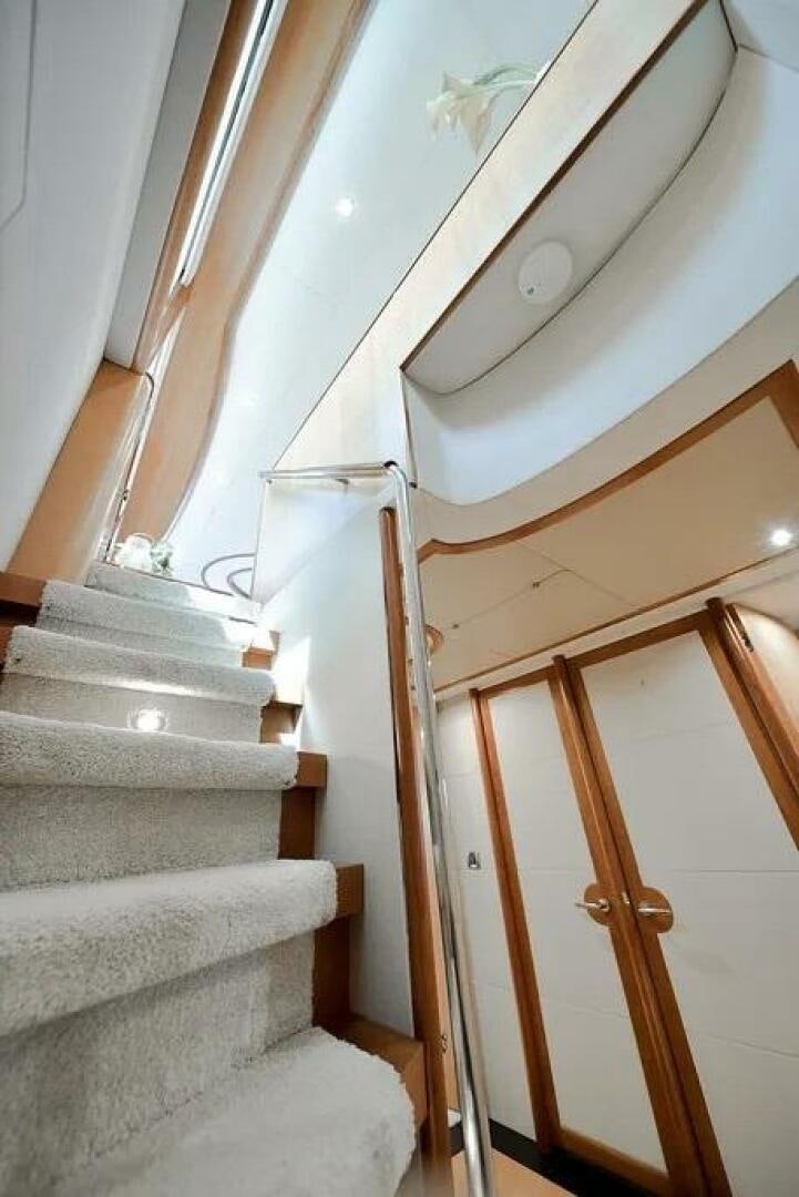 stairs leading to a room aboard CERCA TROVA Yacht for Sale