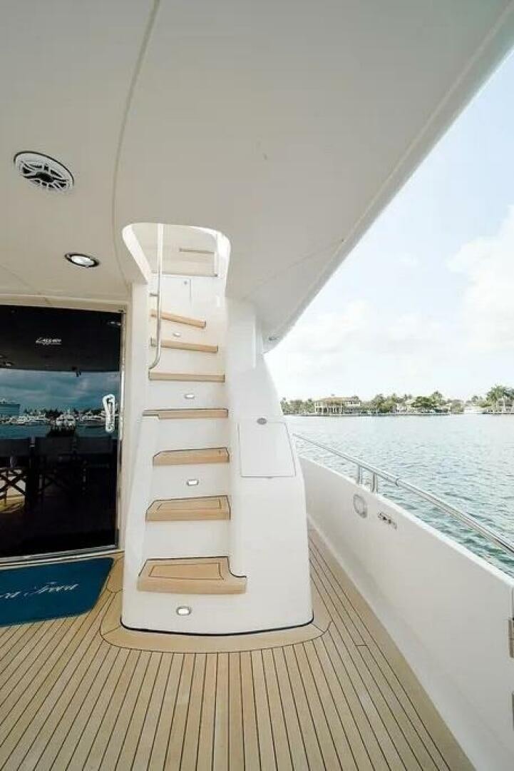 a white boat on a boat aboard CERCA TROVA Yacht for Sale