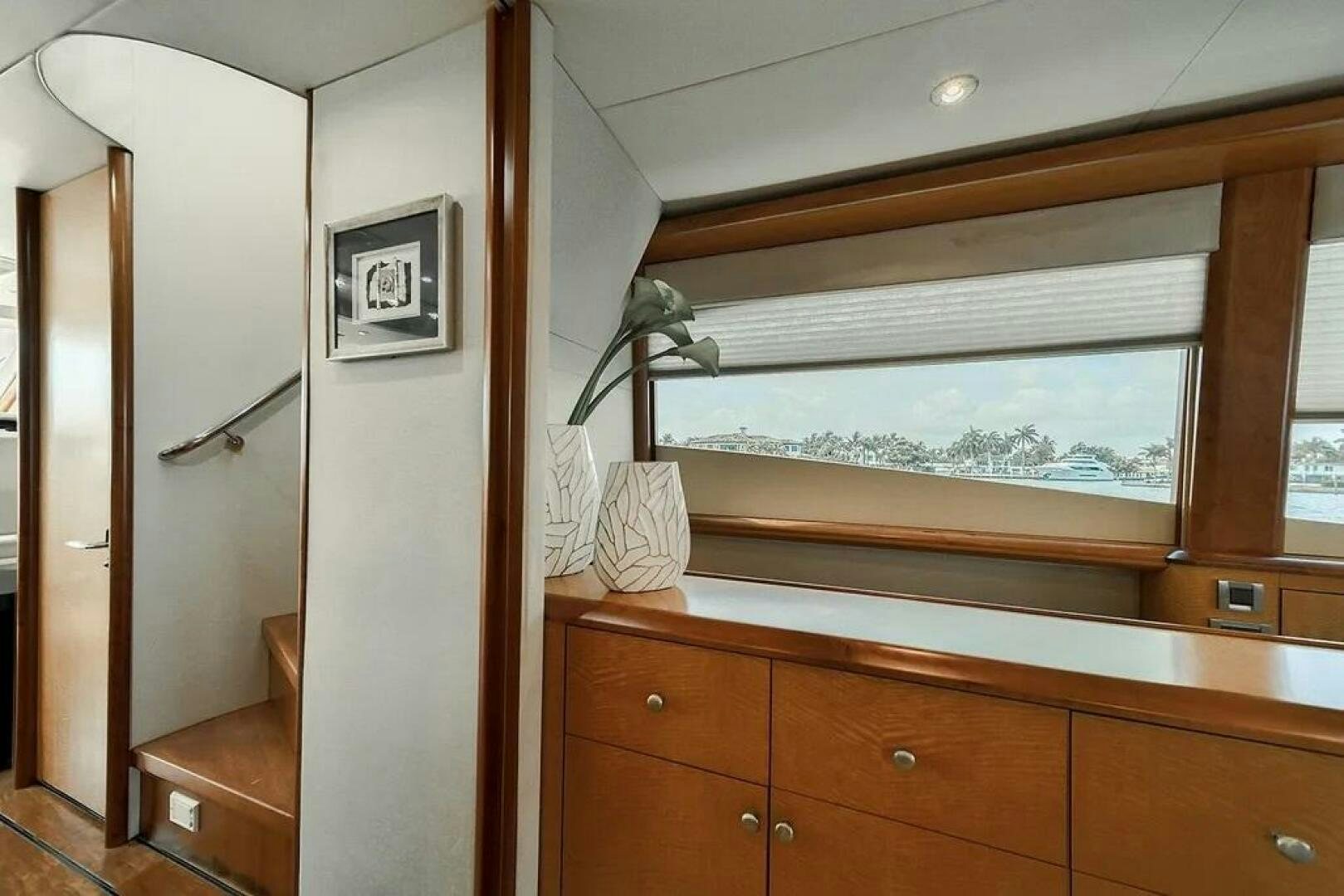 a room with a window and a sink aboard CERCA TROVA Yacht for Sale