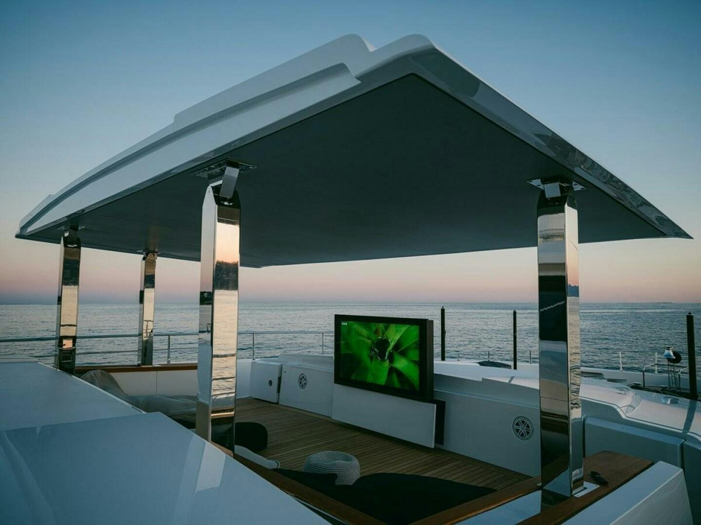 a large white boat on the water aboard BARTALI Yacht for Sale