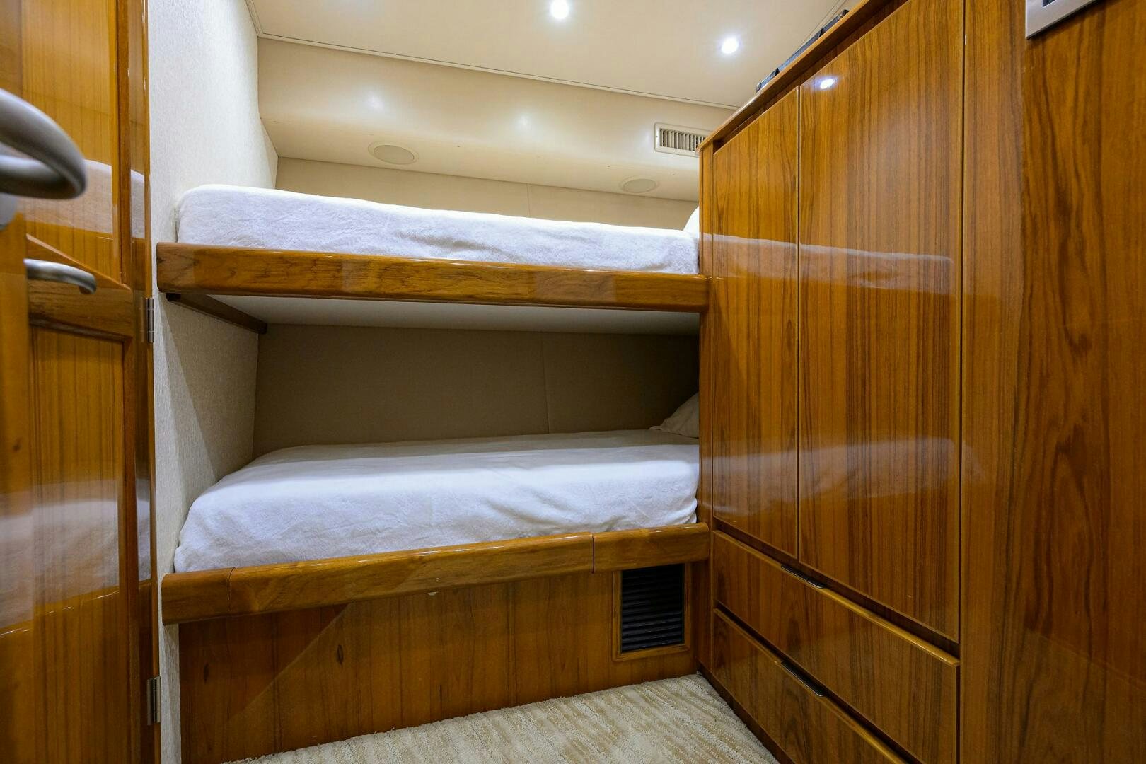 a room with bunk beds aboard JUST CHILLIN Yacht for Sale