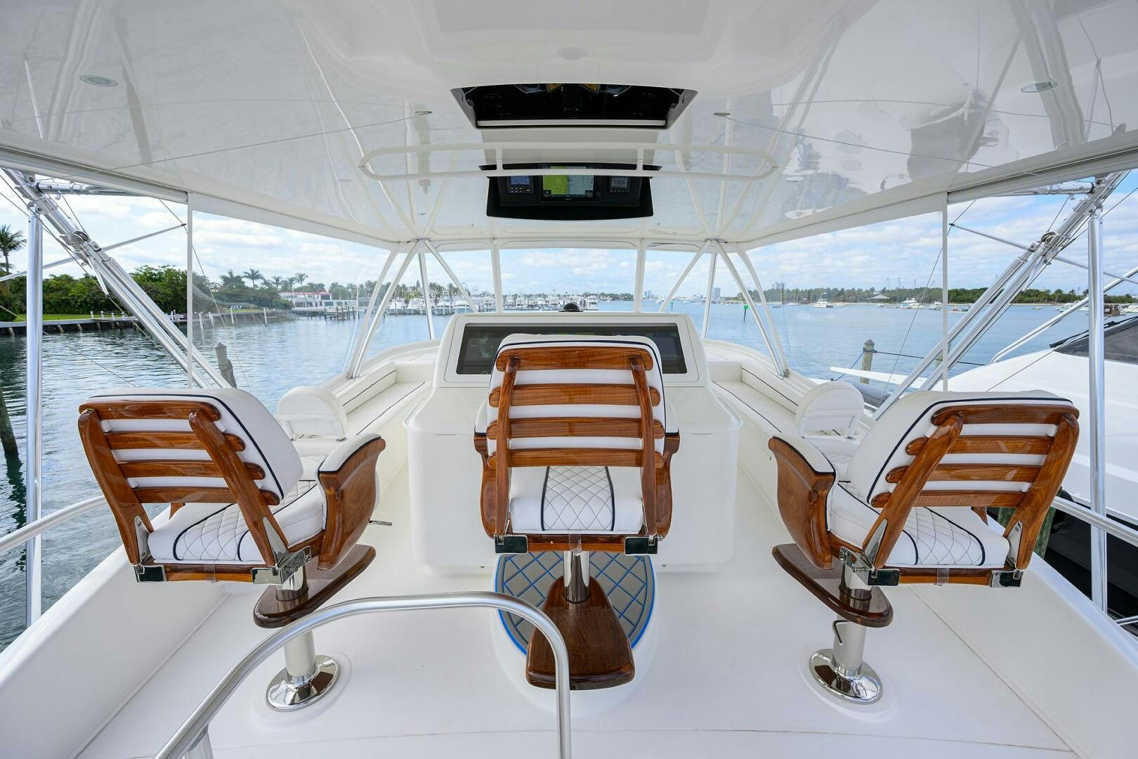 a group of chairs on a boat aboard JUST CHILLIN Yacht for Sale