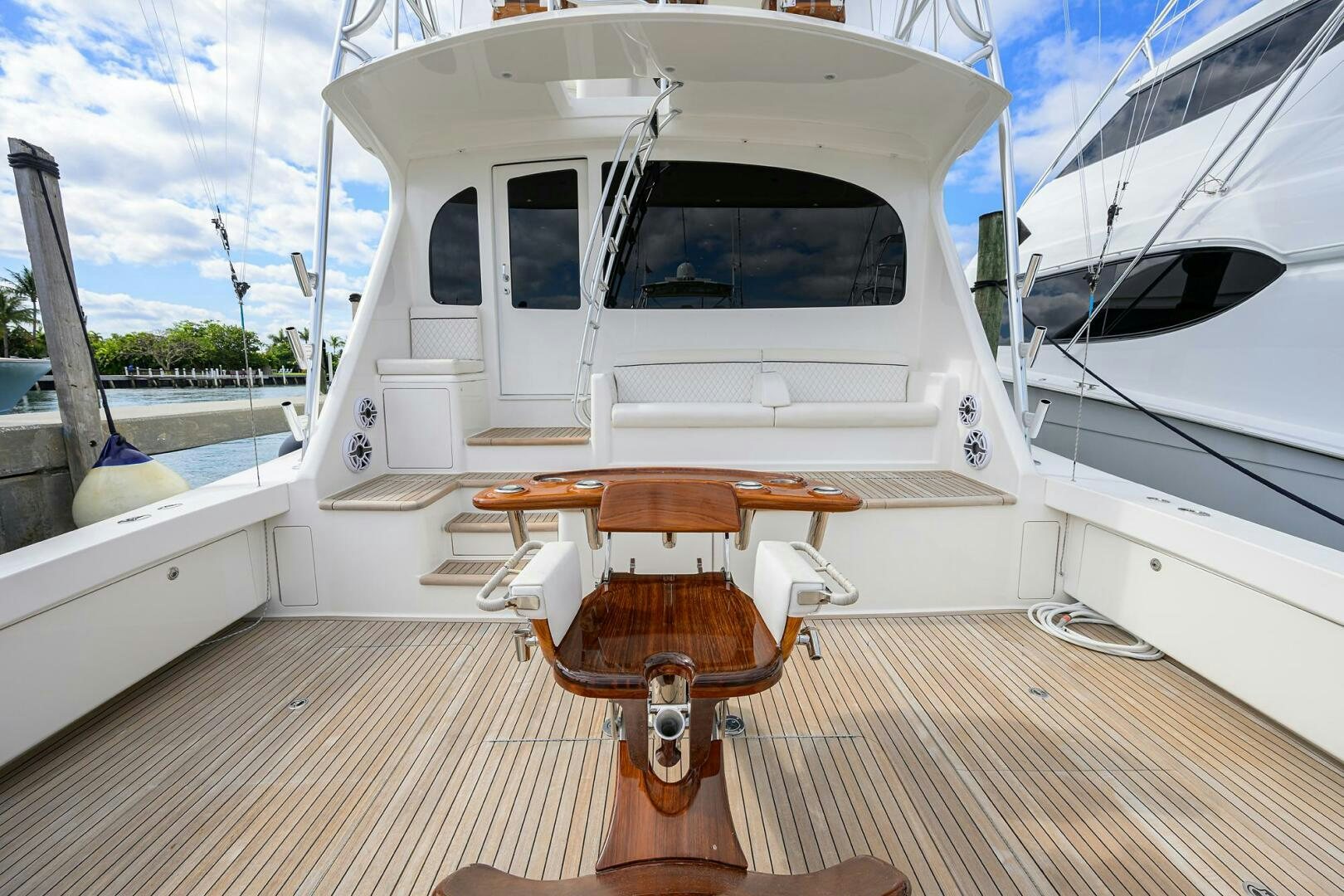a boat on a dock aboard JUST CHILLIN Yacht for Sale