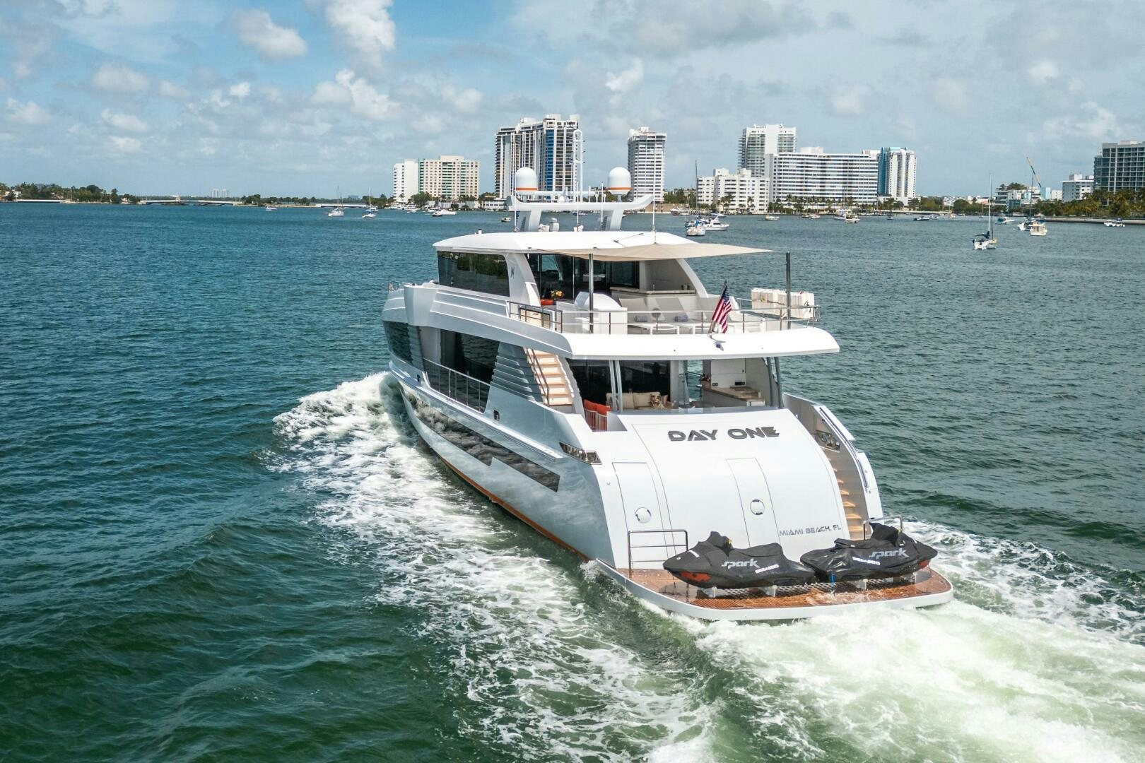a boat on the water aboard DAY ONE Yacht for Sale