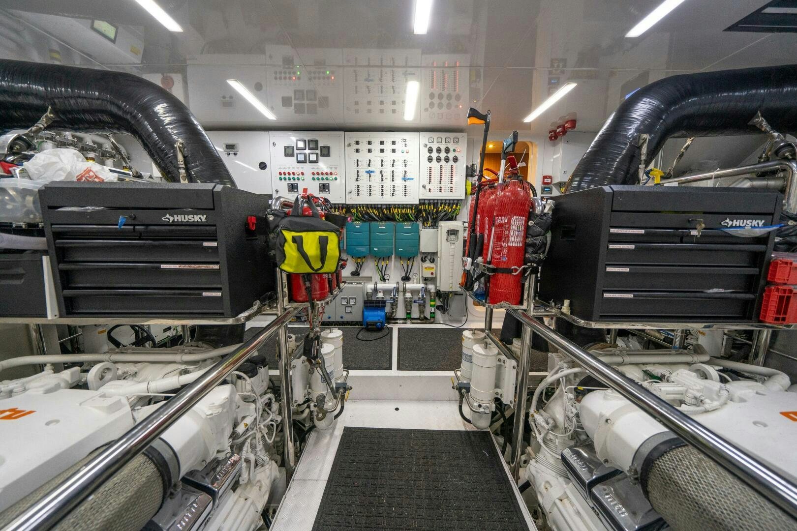 a room with machinery aboard DAY ONE Yacht for Sale