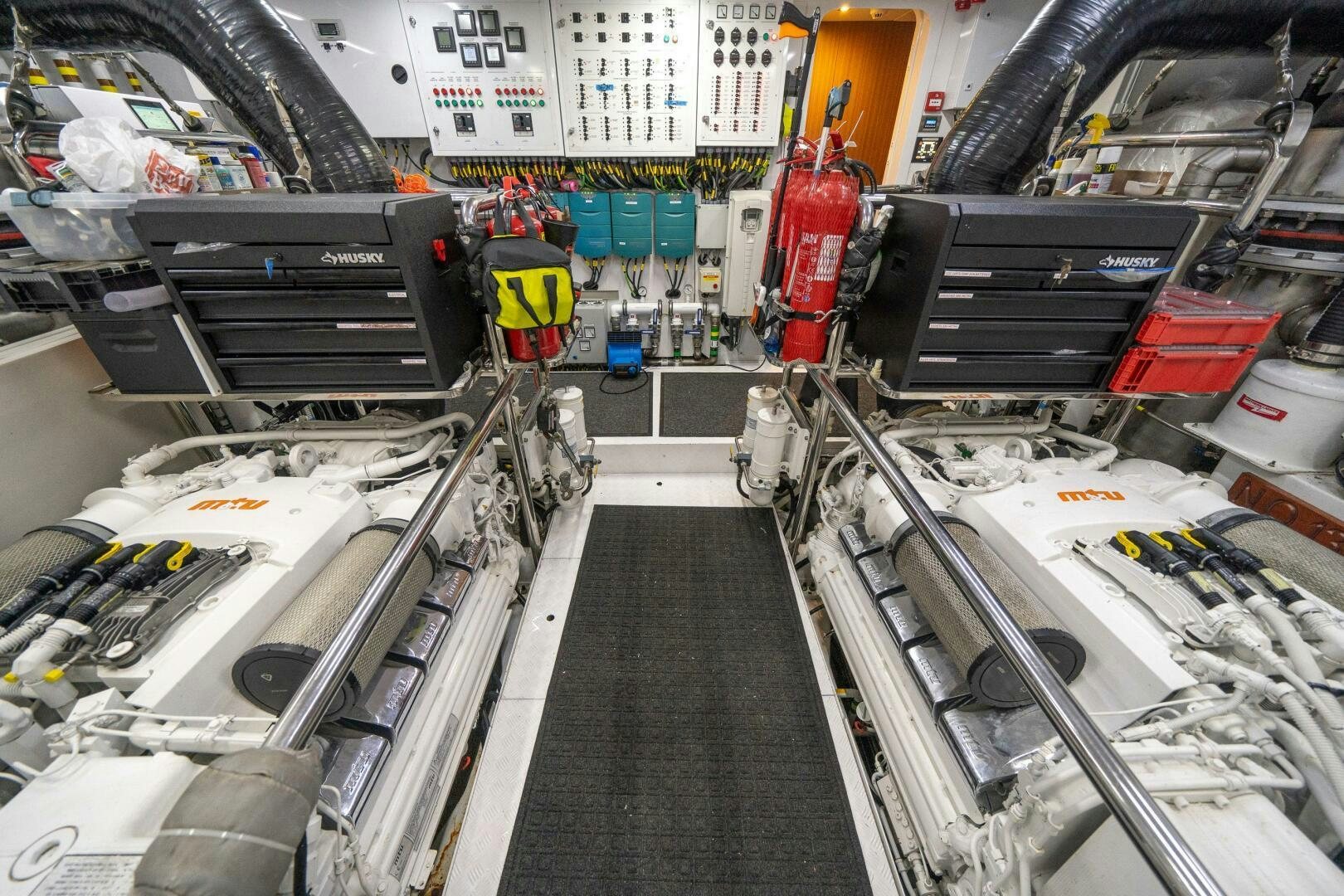 a large machine with many wires aboard DAY ONE Yacht for Sale