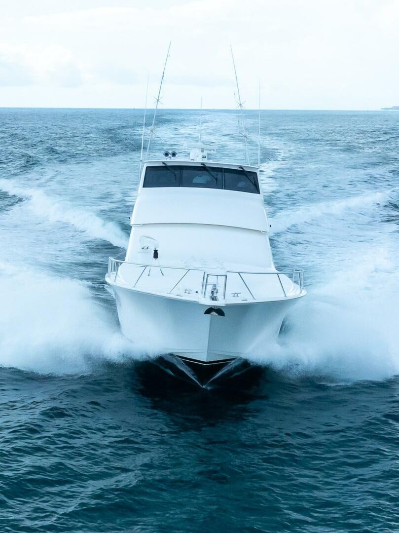 a white boat in the water aboard Z MOTIVATION Yacht for Sale