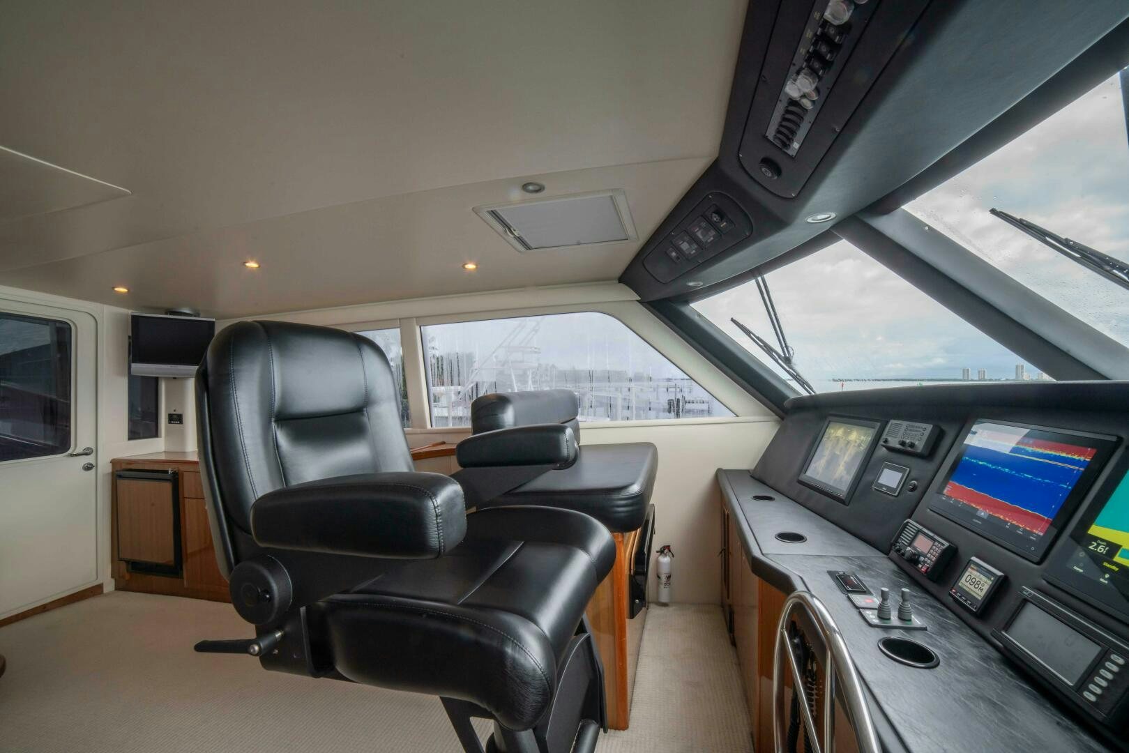 a vehicle with a desk and a computer on it aboard Z MOTIVATION Yacht for Sale