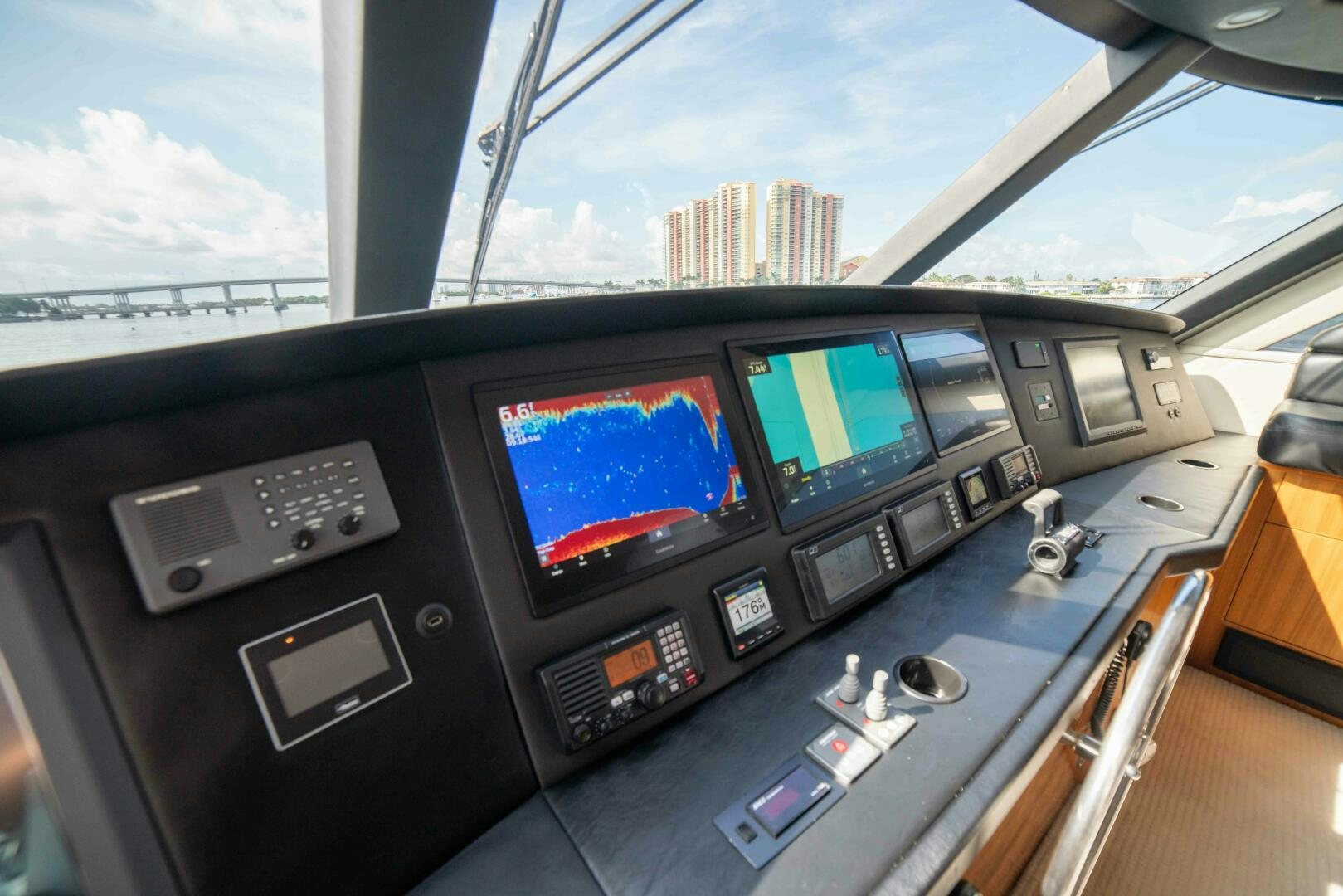 a control panel of a car aboard Z MOTIVATION Yacht for Sale