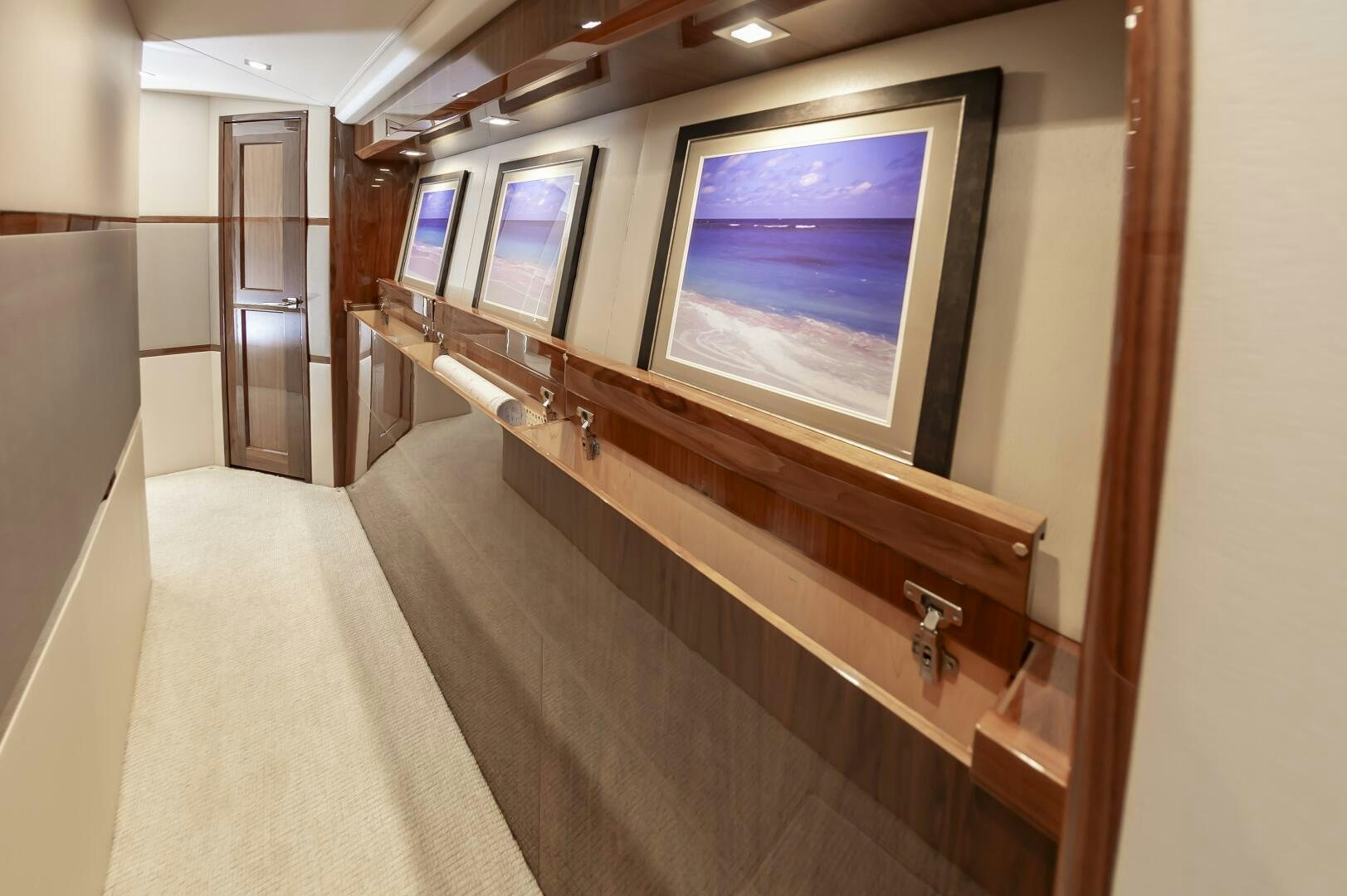 a room with a large screen aboard MERCENARIA Yacht for Sale