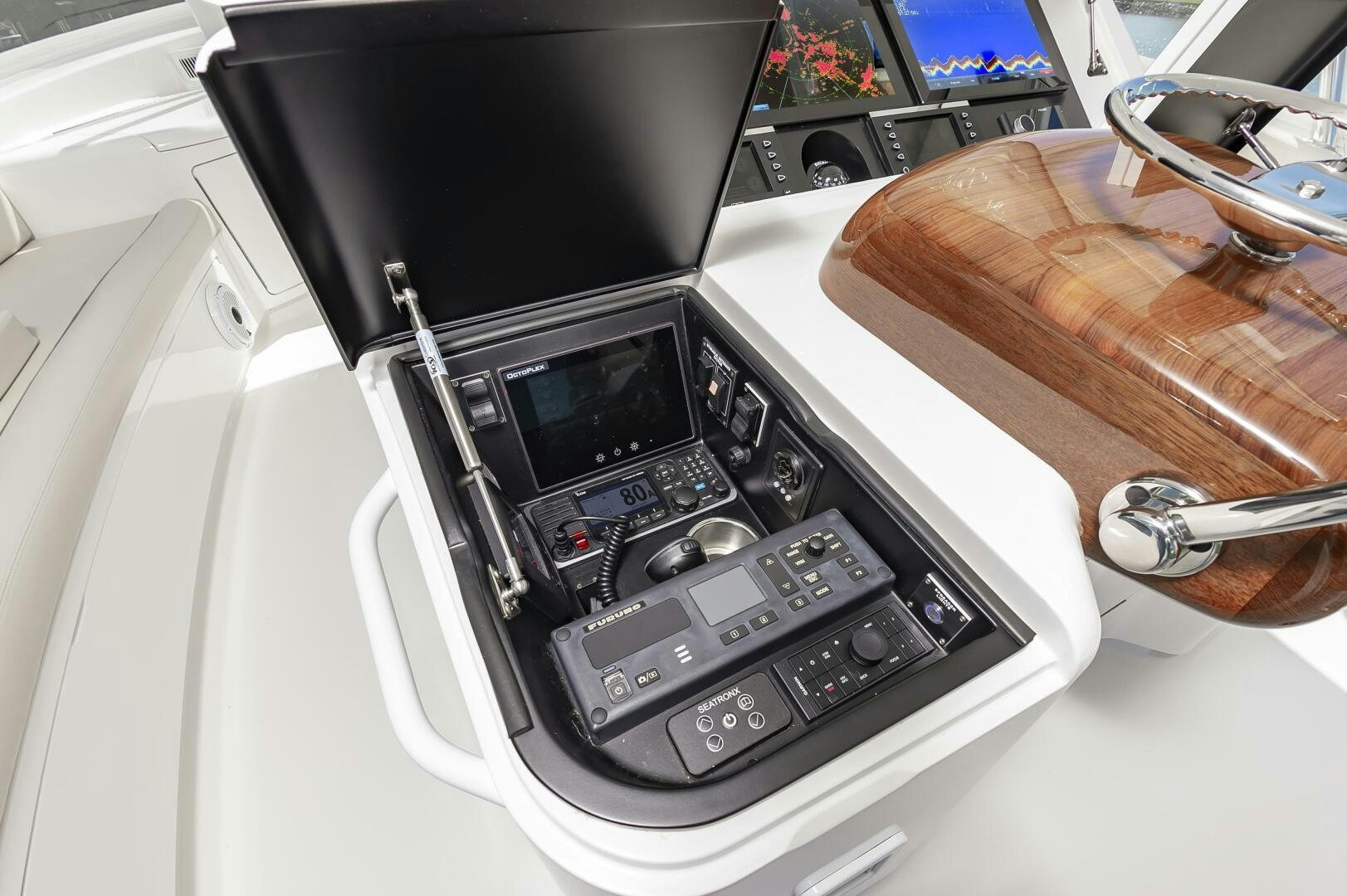 a close-up of a car aboard MERCENARIA Yacht for Sale