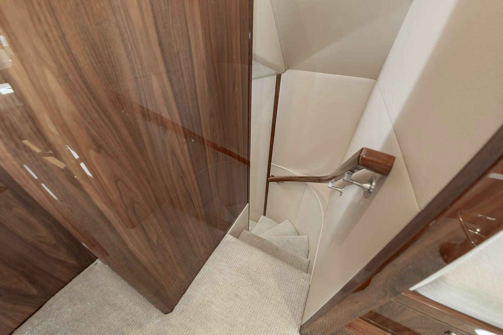 a bathroom with a wood floor aboard MERCENARIA Yacht for Sale