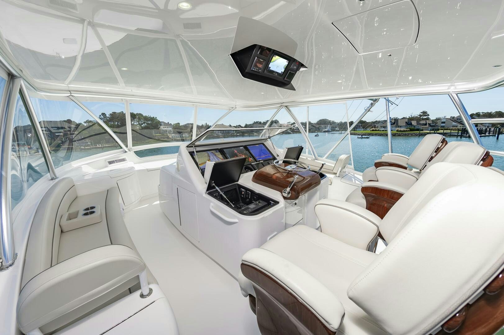 inside of a car aboard MERCENARIA Yacht for Sale