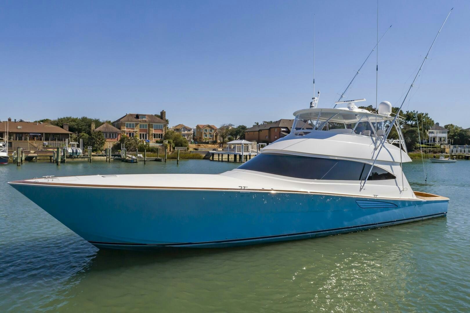 a boat in the water aboard MERCENARIA Yacht for Sale