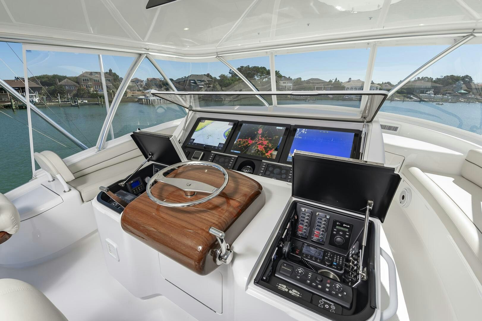 inside of a car aboard MERCENARIA Yacht for Sale