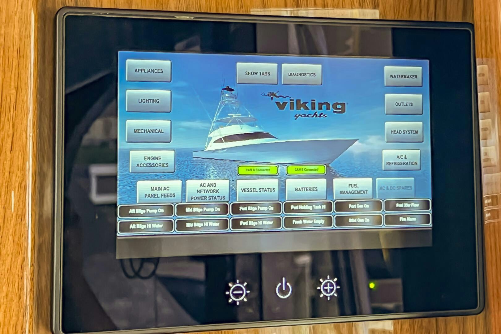 a rectangular electronic device aboard MERCENARIA Yacht for Sale