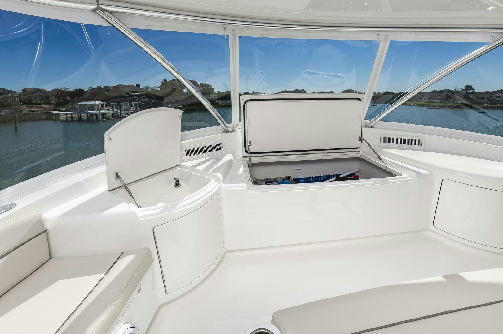 the inside of a boat aboard MERCENARIA Yacht for Sale