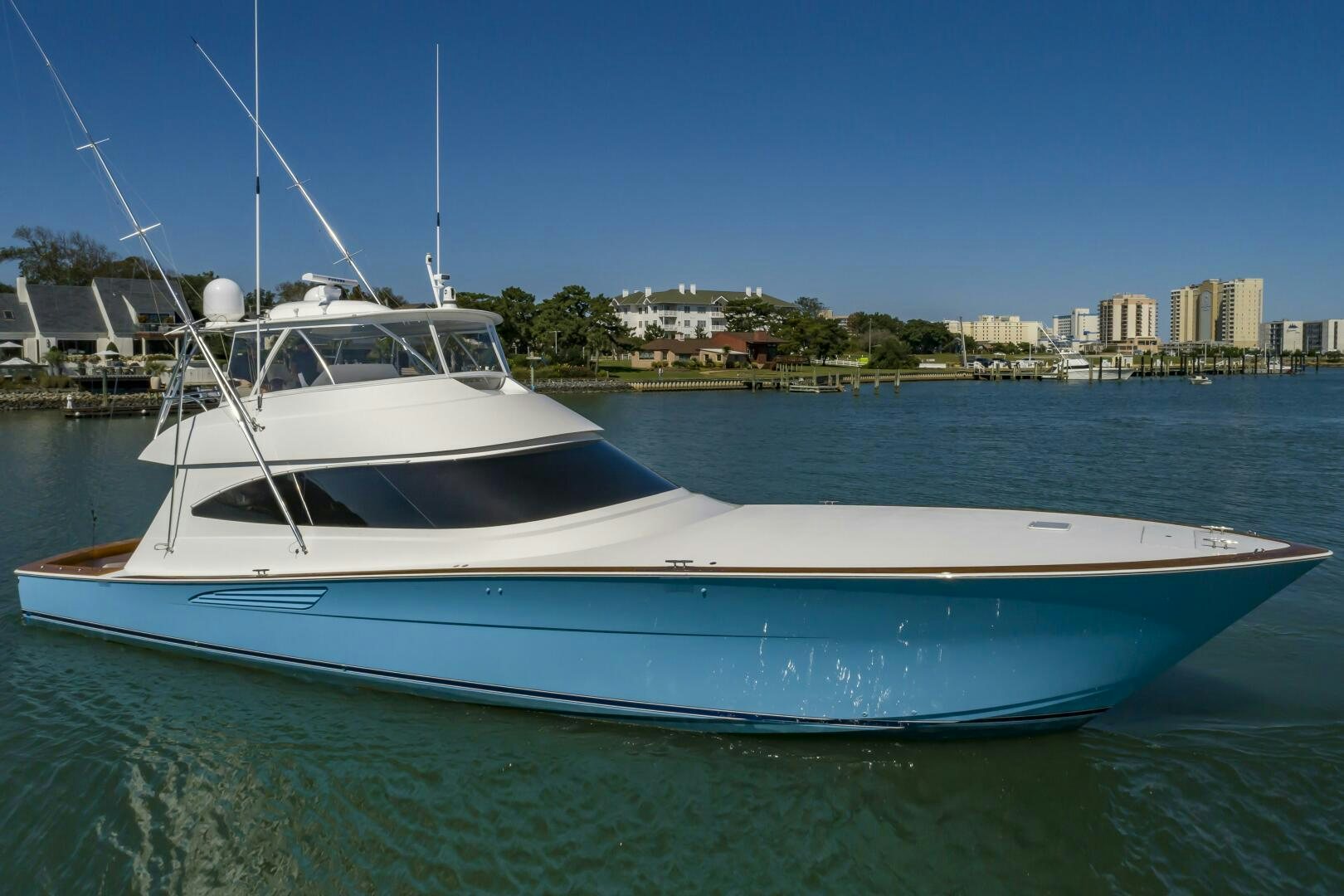 a boat in the water aboard MERCENARIA Yacht for Sale