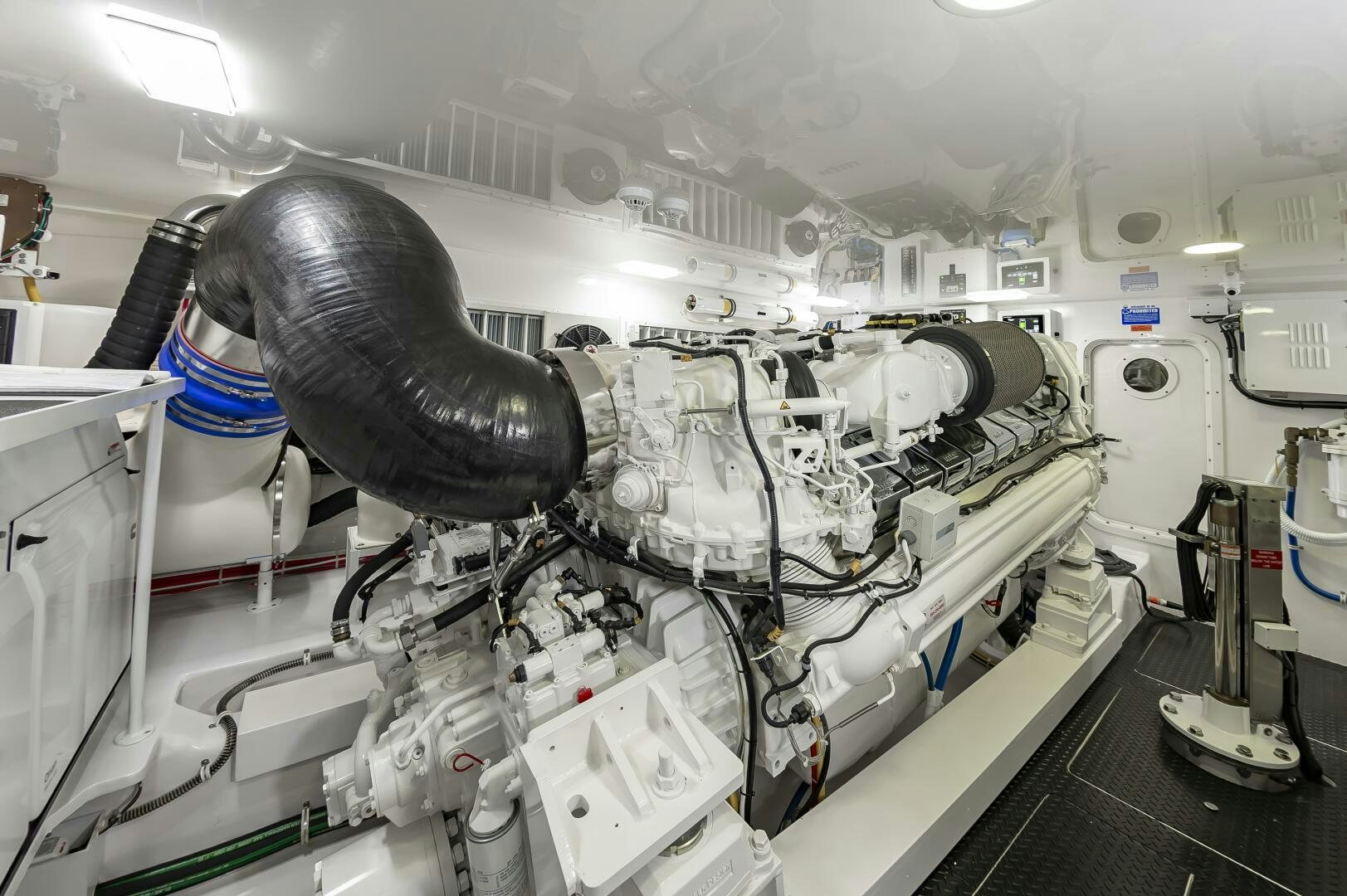 a large metal object with a black object on it aboard MERCENARIA Yacht for Sale