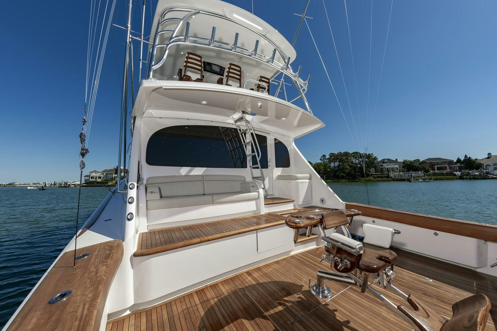 a boat docked on a dock aboard MERCENARIA Yacht for Sale