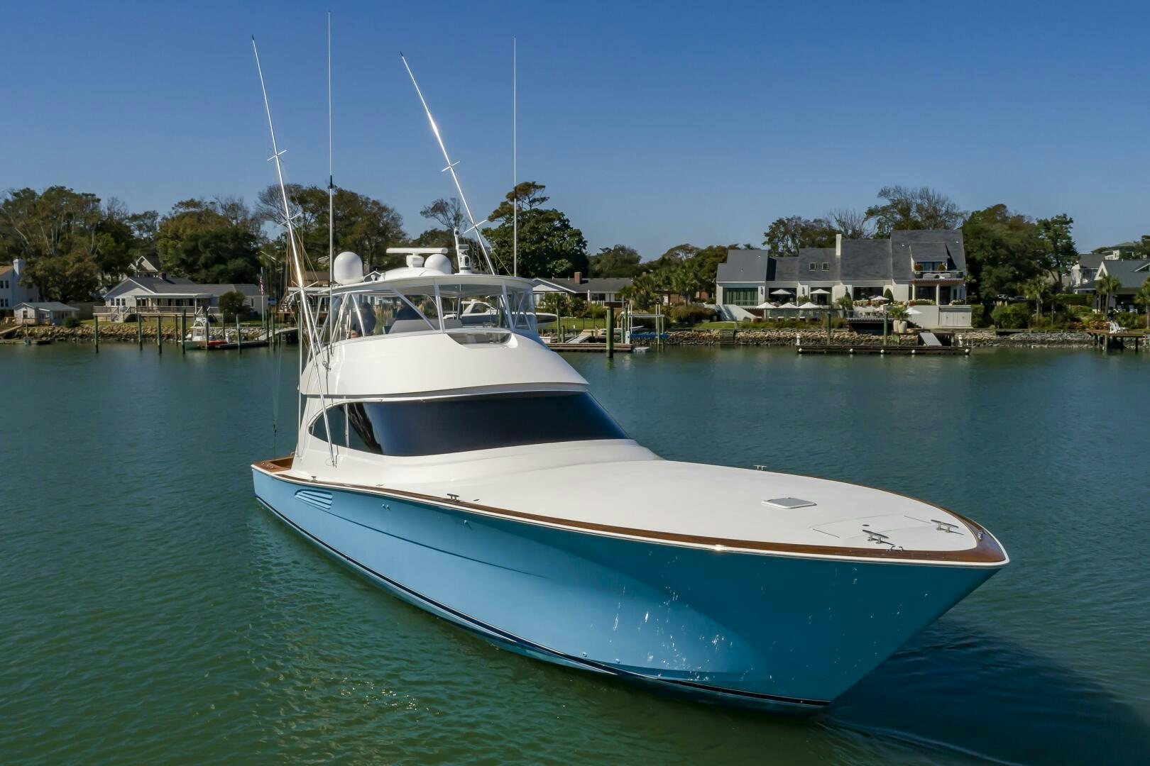 a boat in the water aboard MERCENARIA Yacht for Sale