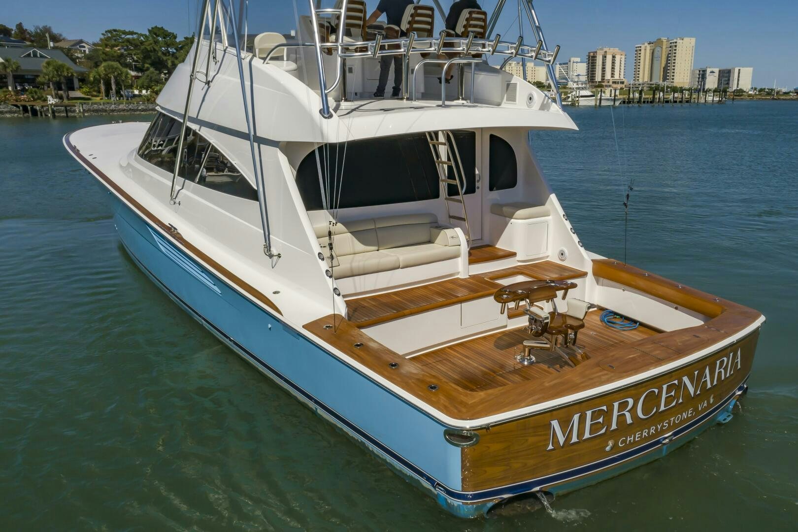 a boat in the water aboard MERCENARIA Yacht for Sale