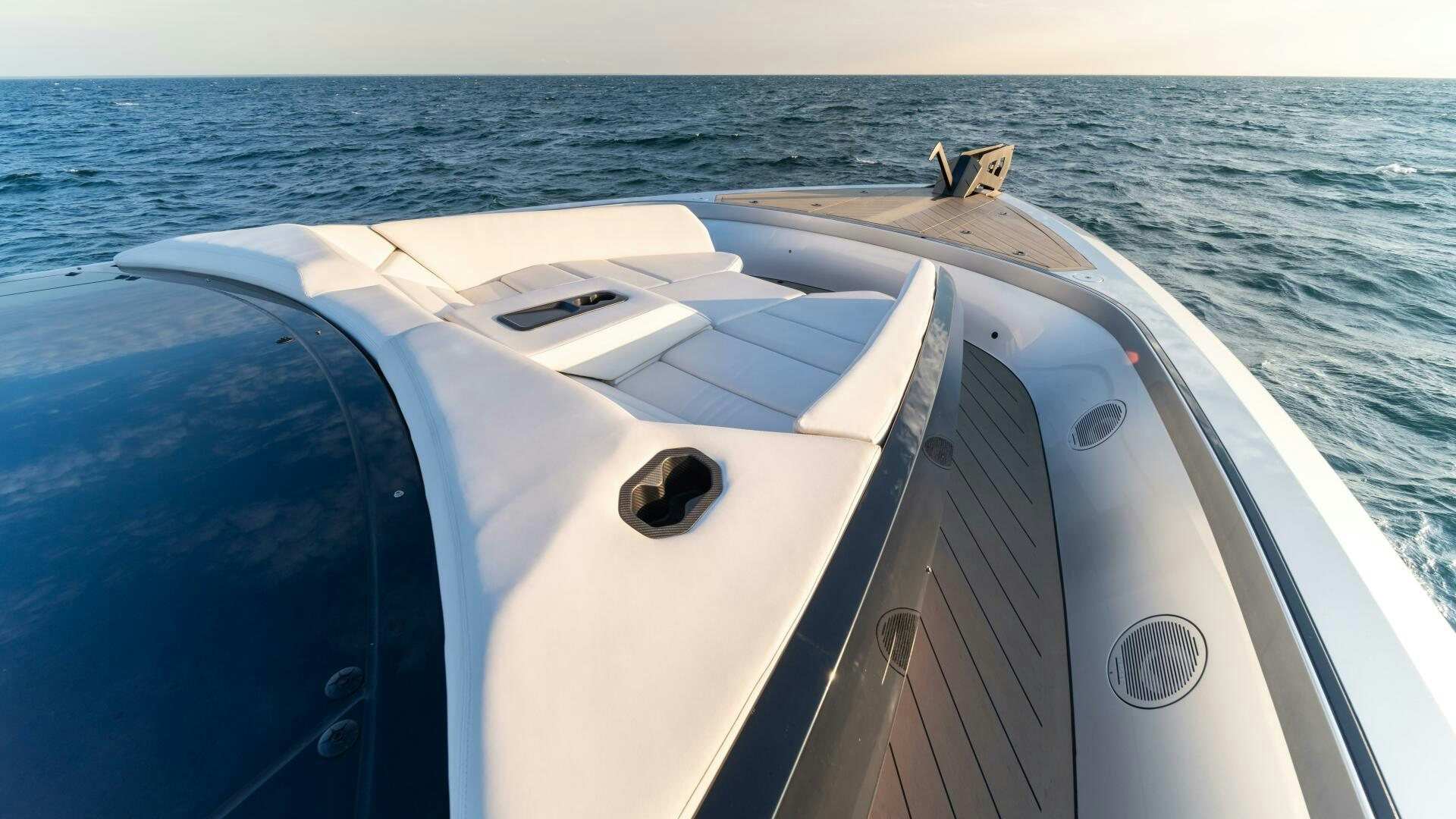 the front of a boat aboard FELLOWSHIP II Yacht for Sale