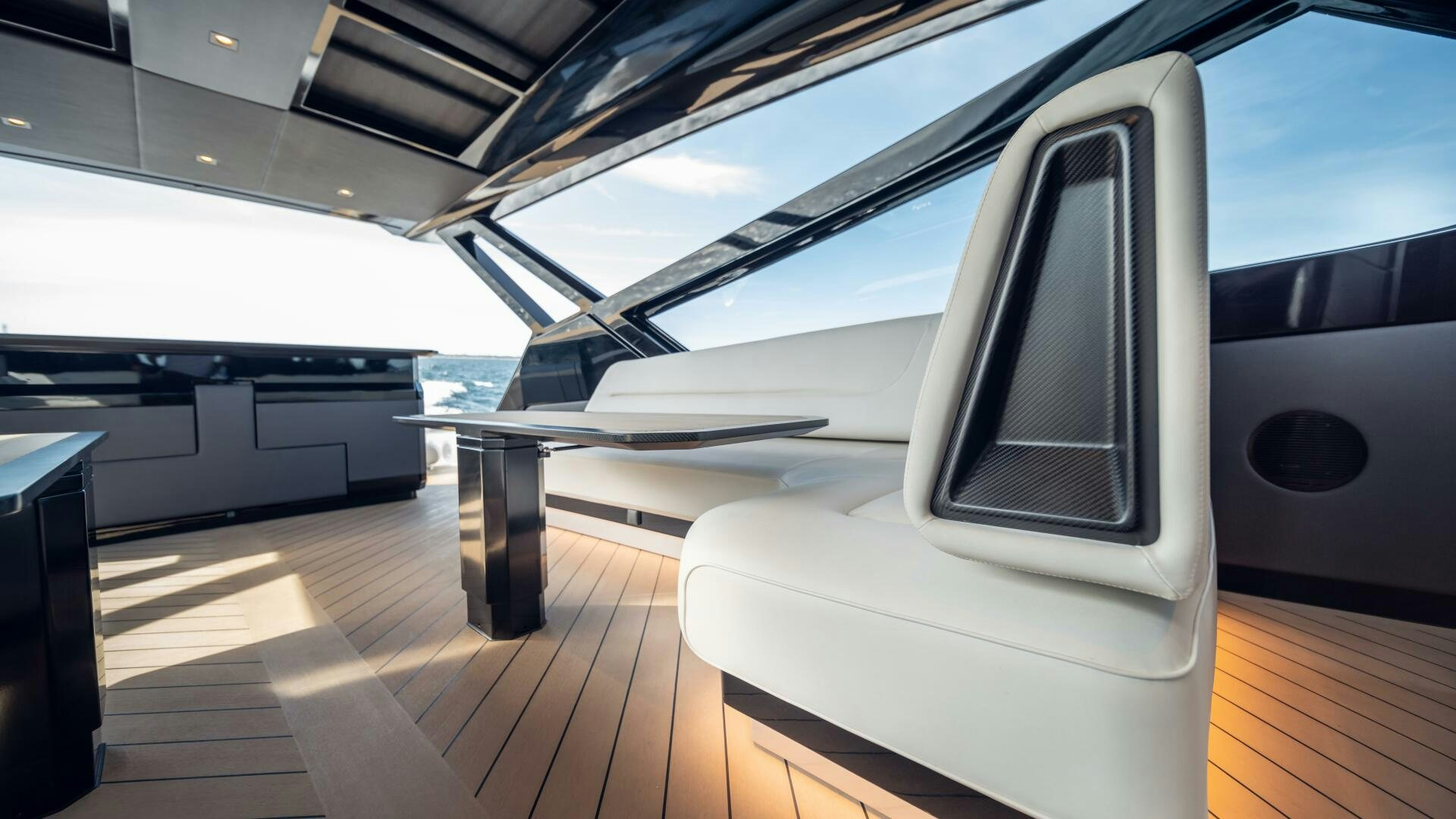 inside of a car aboard FELLOWSHIP II Yacht for Sale