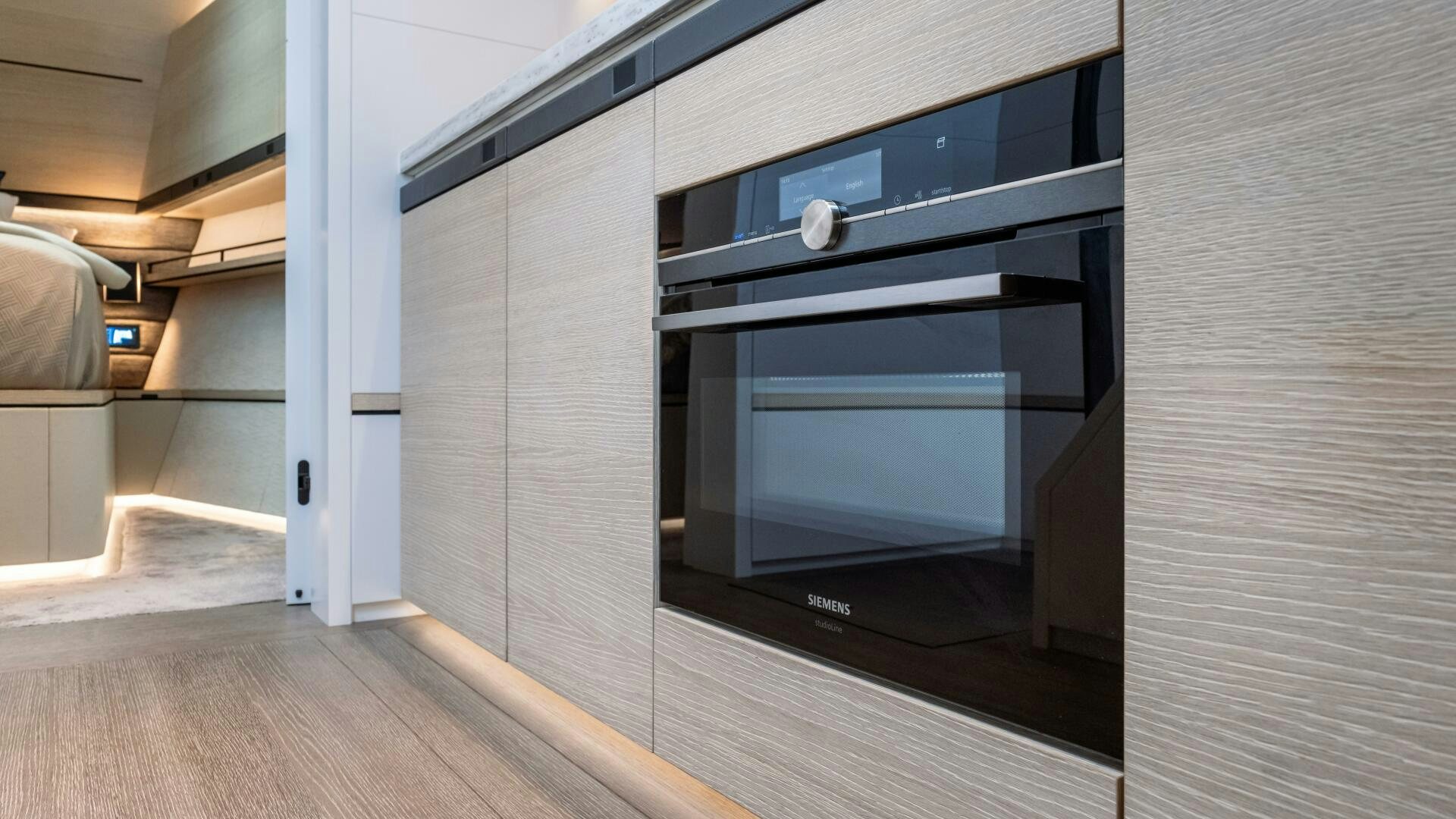 a room with a large cabinet aboard FELLOWSHIP II Yacht for Sale