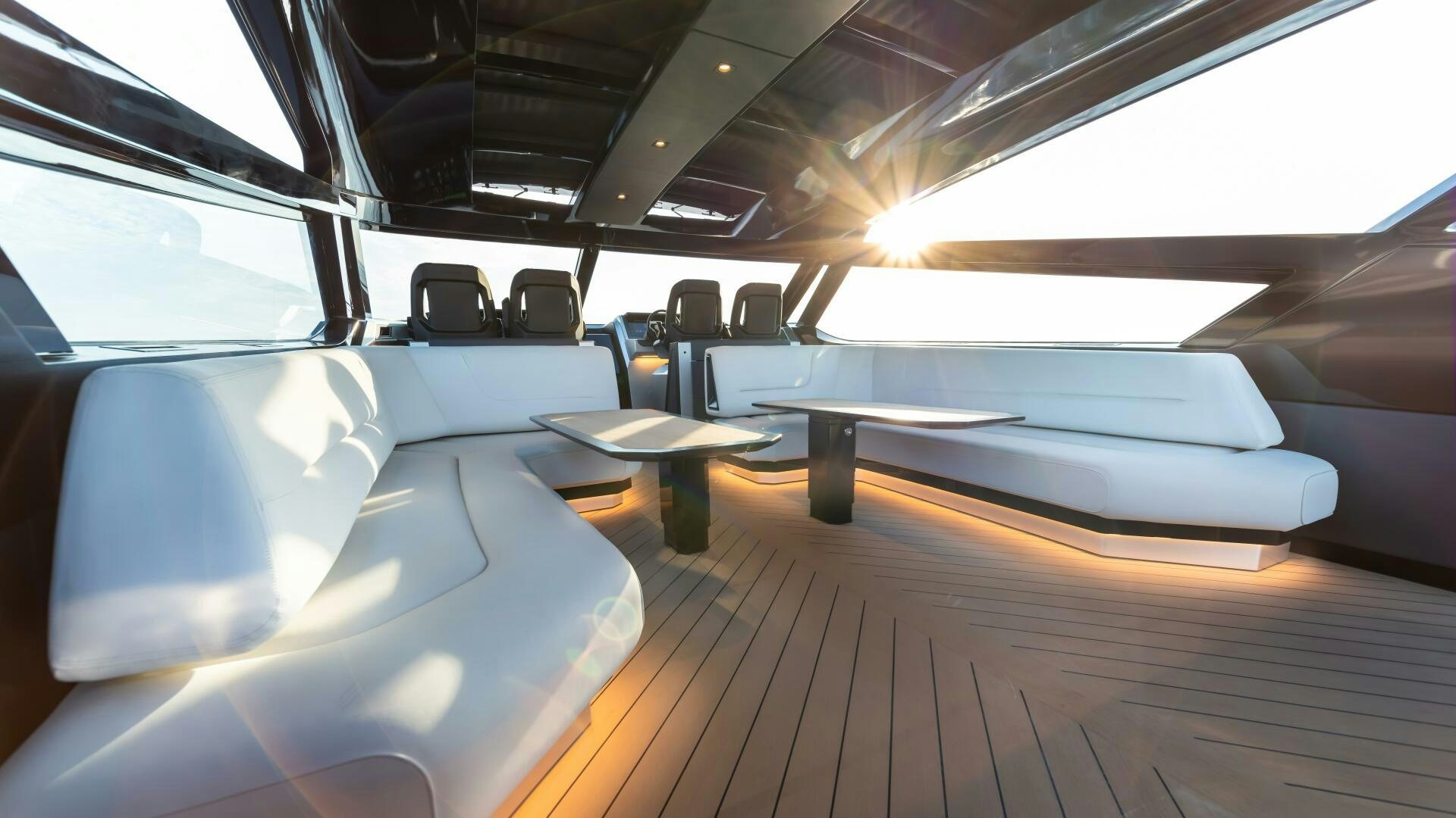 inside of a vehicle aboard FELLOWSHIP II Yacht for Sale