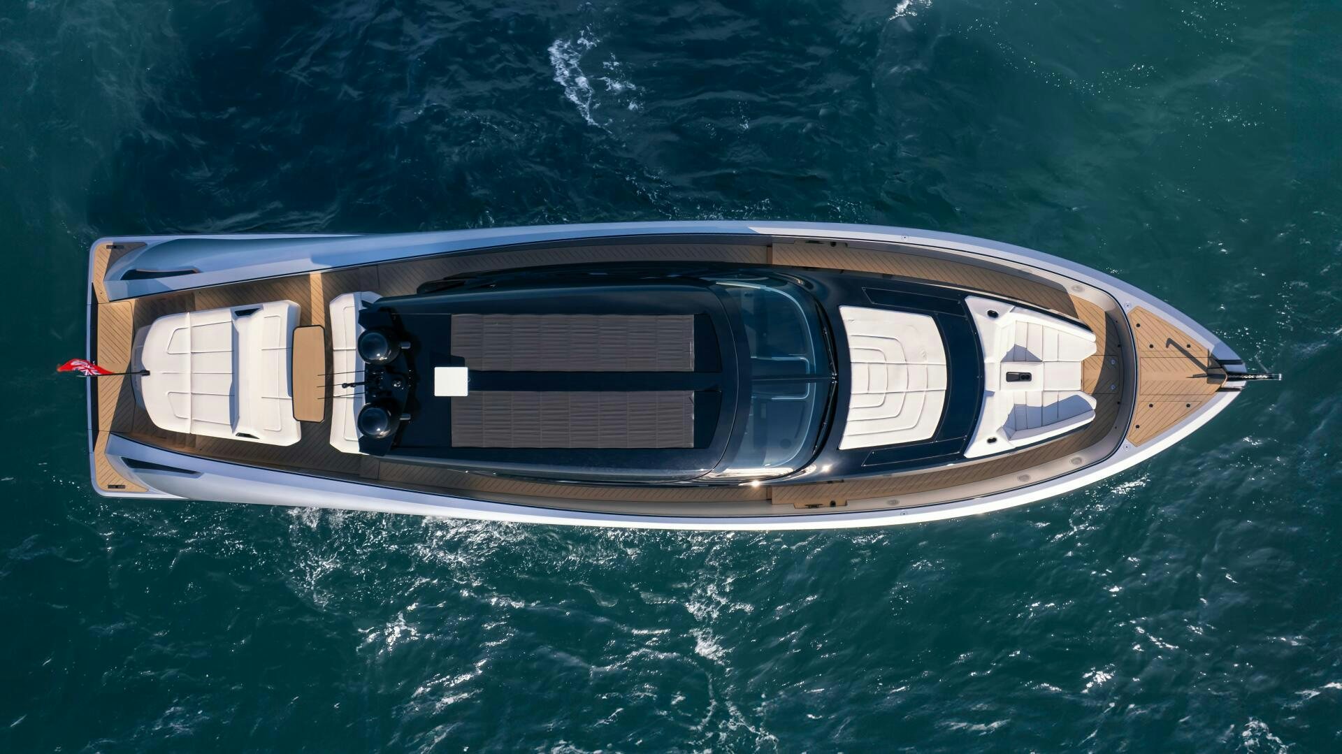 a white and black helicopter aboard FELLOWSHIP II Yacht for Sale