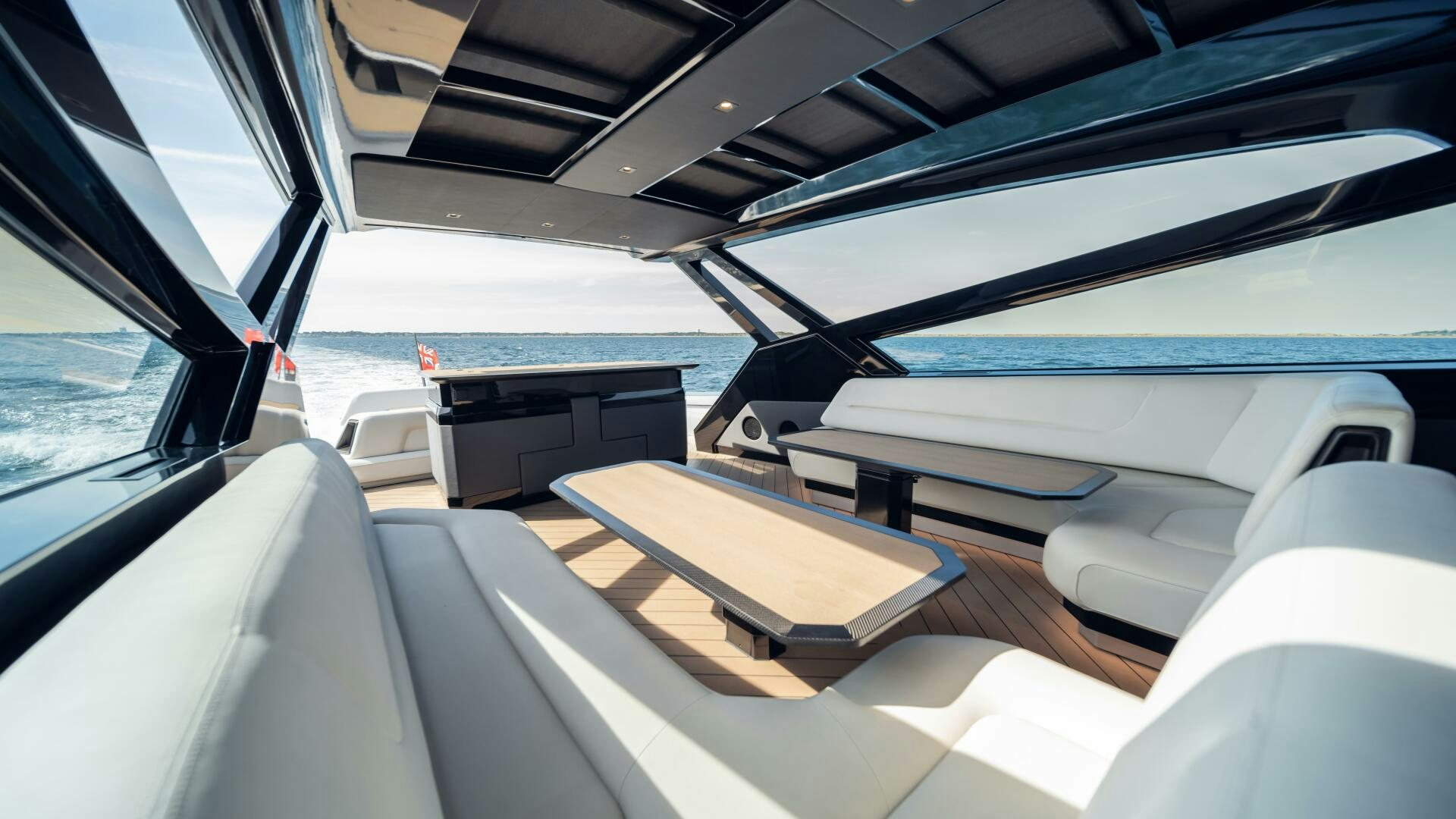inside of a car aboard FELLOWSHIP II Yacht for Sale