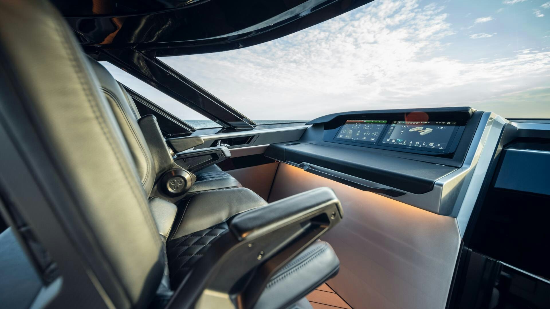 the interior of a car aboard FELLOWSHIP II Yacht for Sale