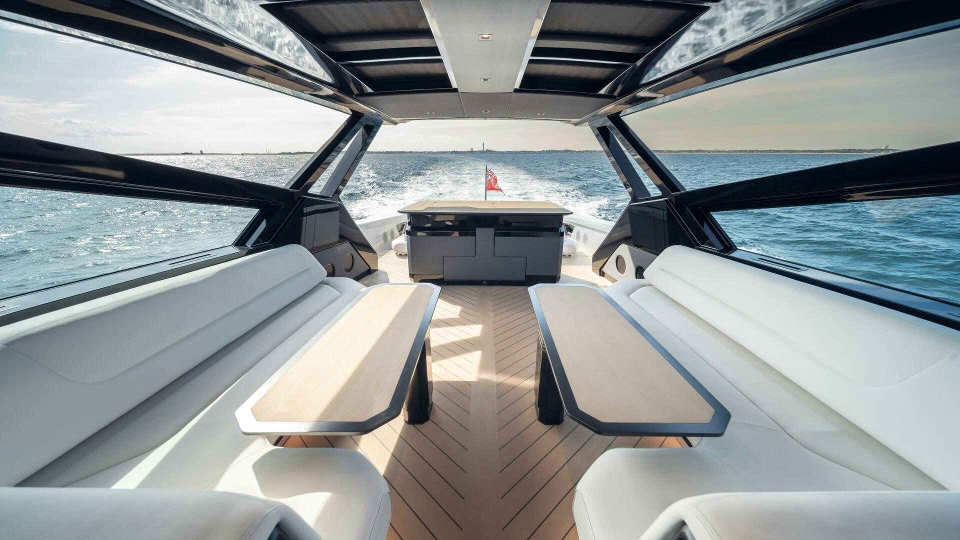 inside of a car aboard FELLOWSHIP II Yacht for Sale