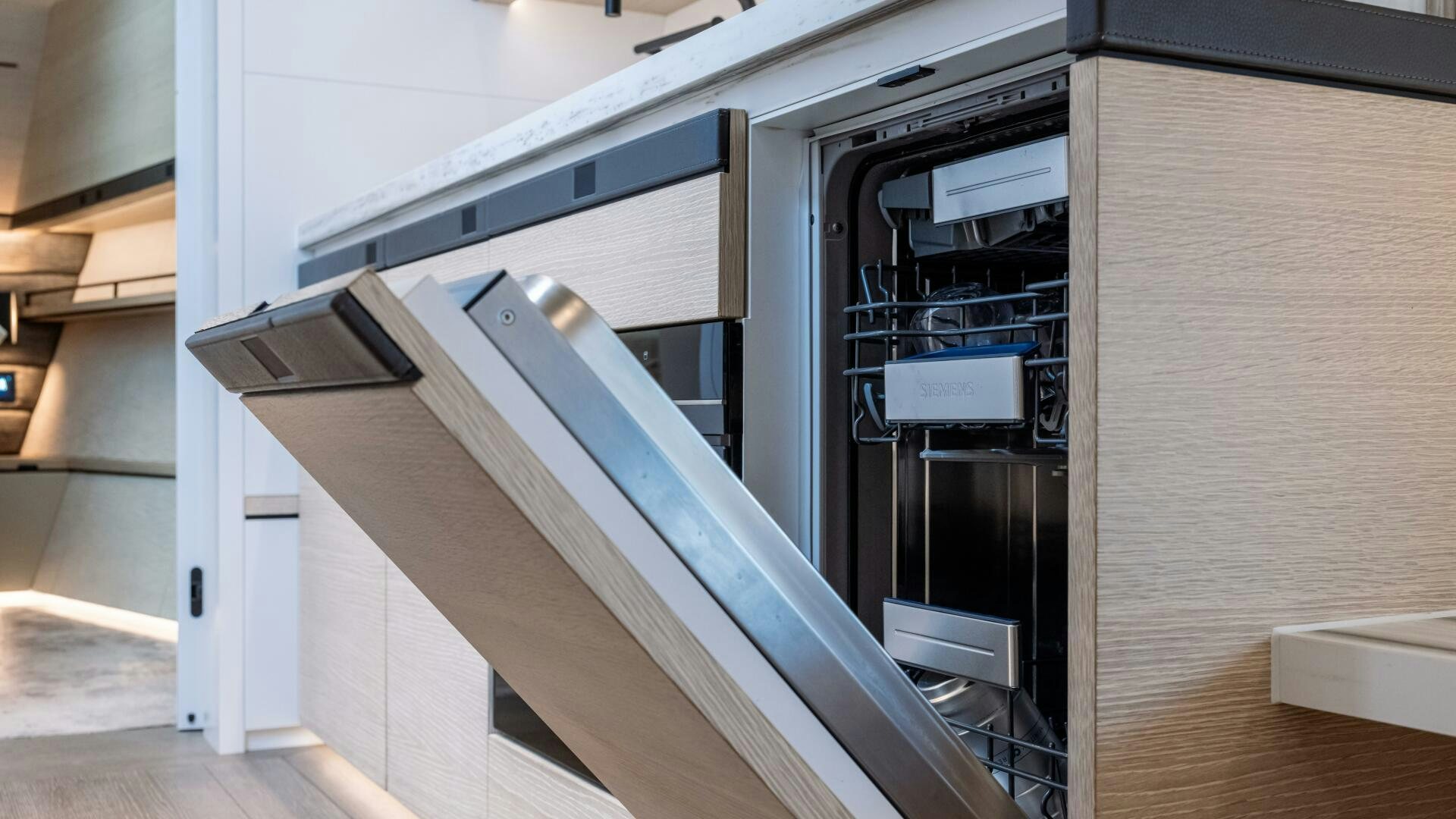 a room with a few cabinets aboard FELLOWSHIP II Yacht for Sale