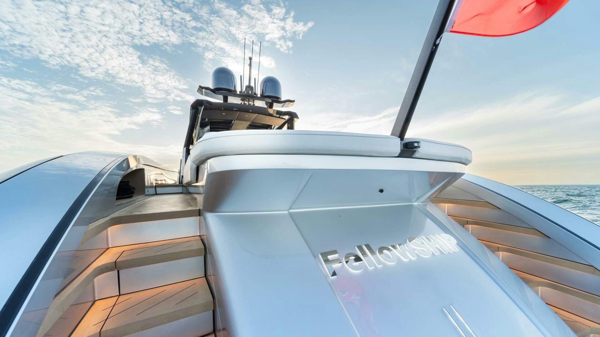 the front of a plane aboard FELLOWSHIP II Yacht for Sale