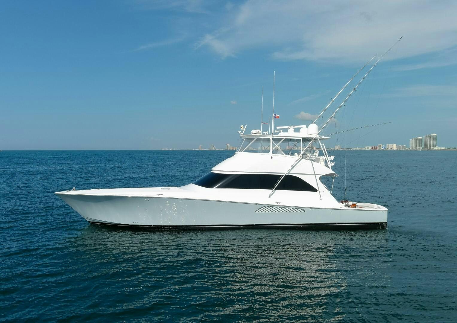 a white boat in the water aboard JESSI SUE Yacht for Sale