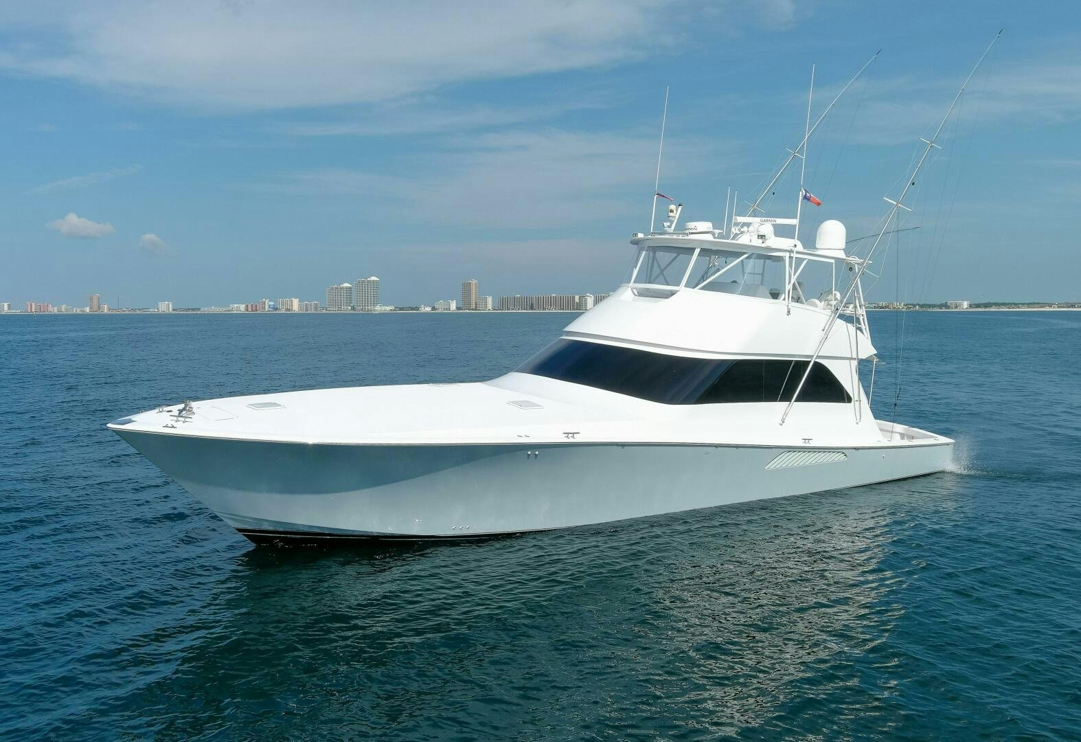 a white boat in the water aboard JESSI SUE Yacht for Sale