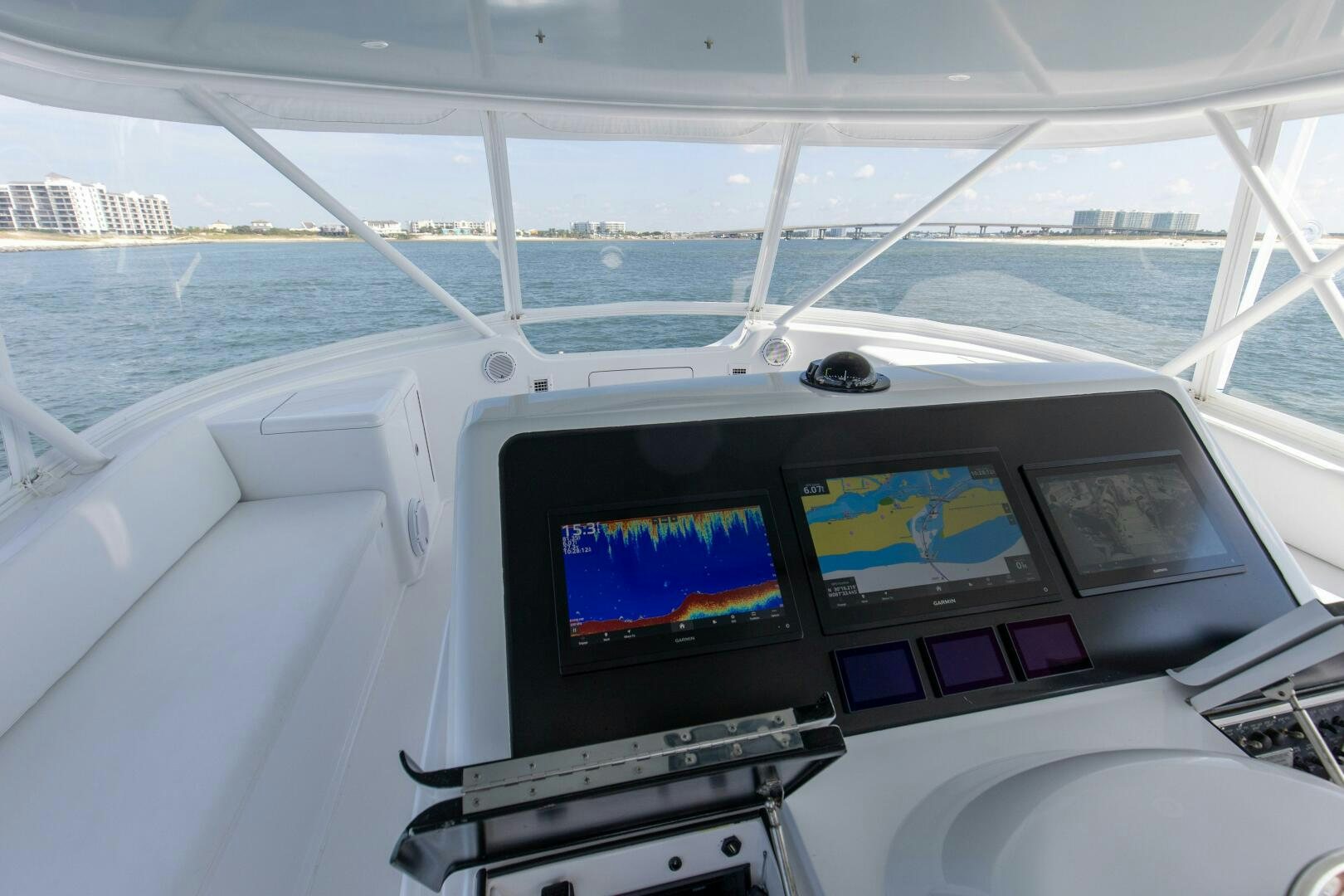 a group of monitors on a boat aboard JESSI SUE Yacht for Sale