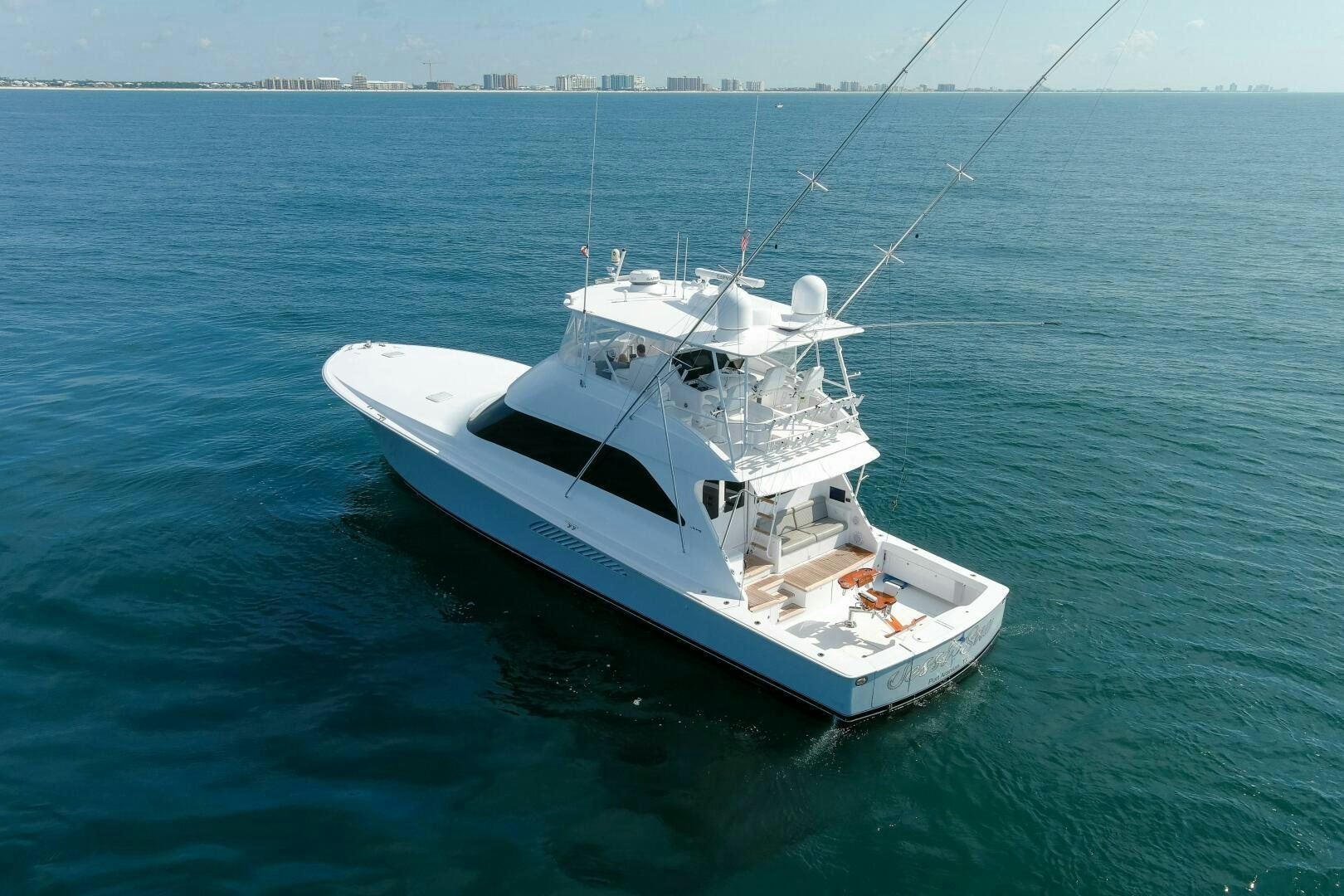 a white boat in the water aboard JESSI SUE Yacht for Sale
